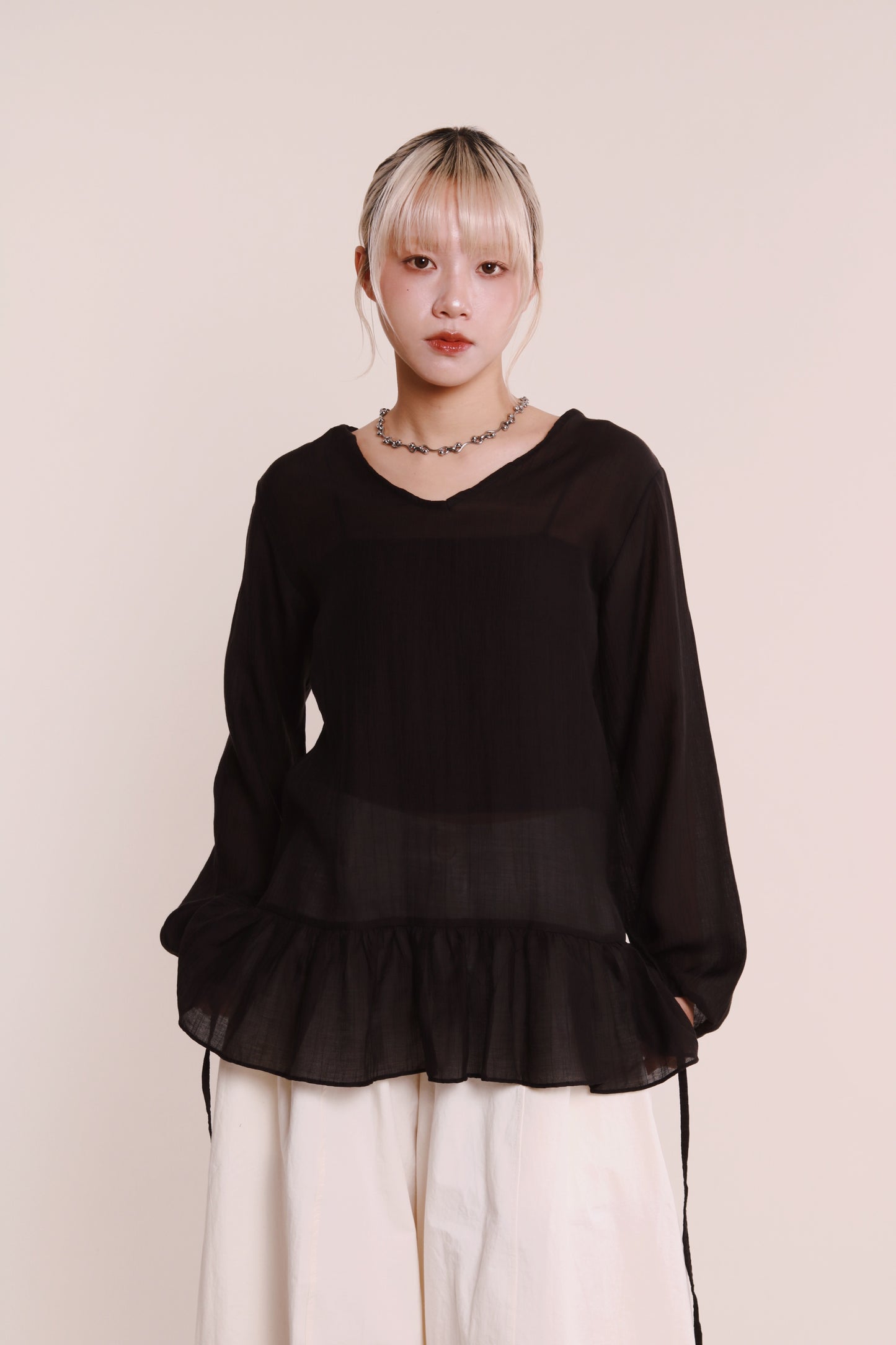Doll Ruffle Blouse (Black)