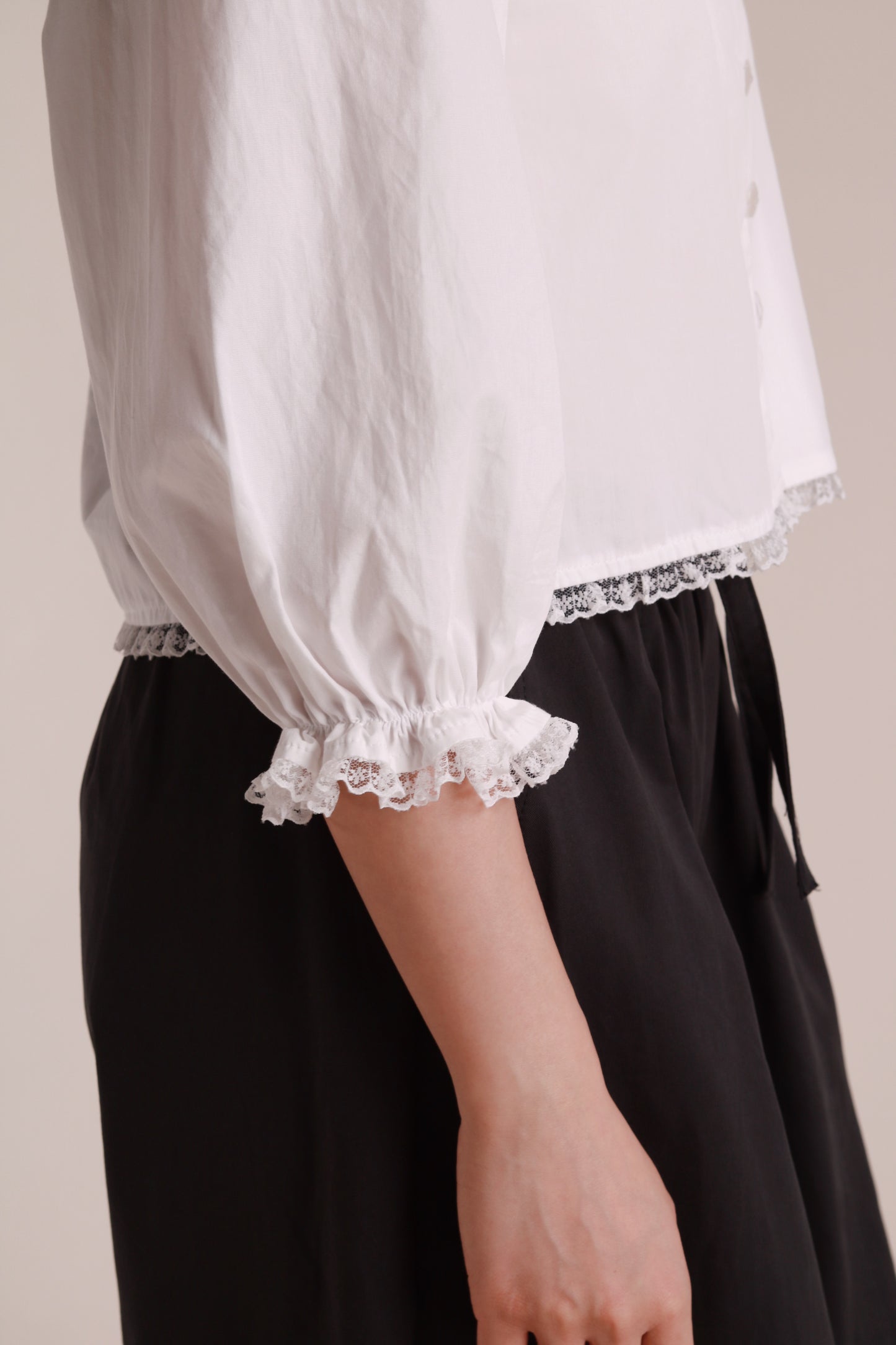 Retro Lace Blouse (White)