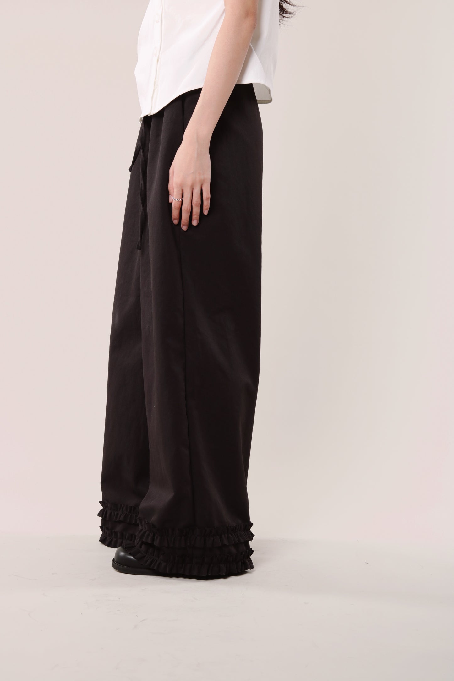 Double Ruffle Pants (Black)