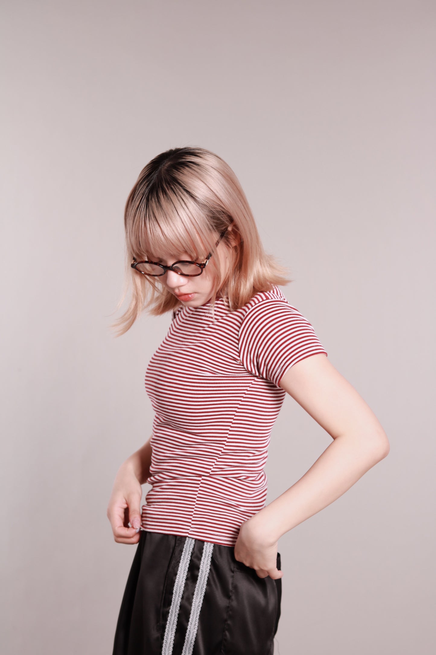 Basic Striped Tee (Red)