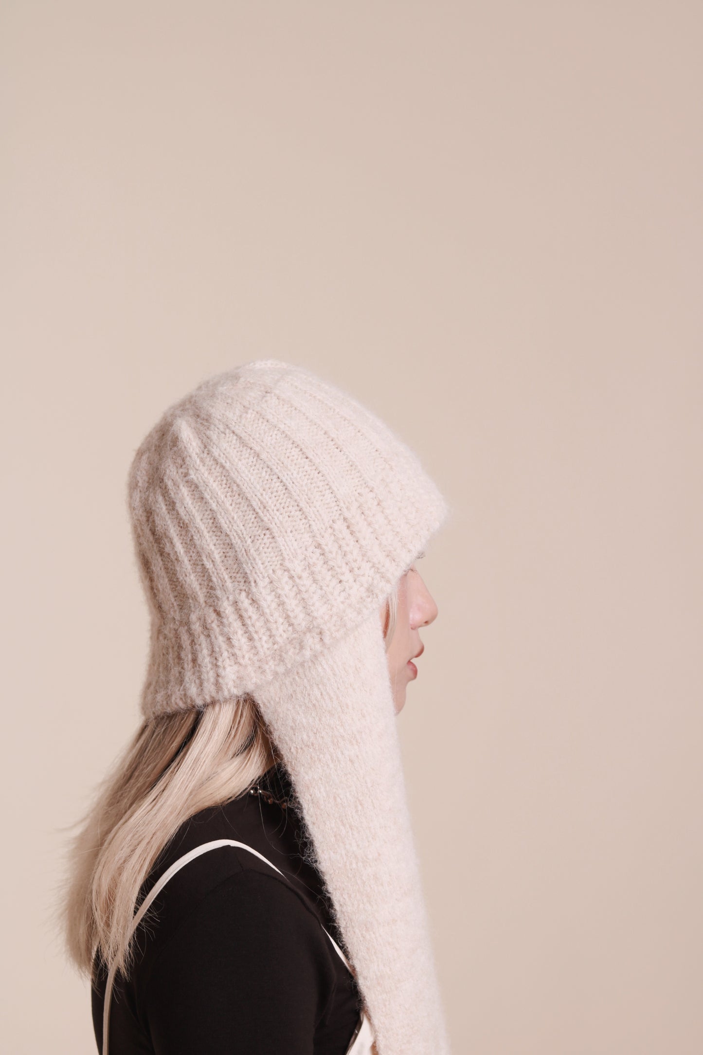 Doll Knit Scarf Flight Cap (Ivory)