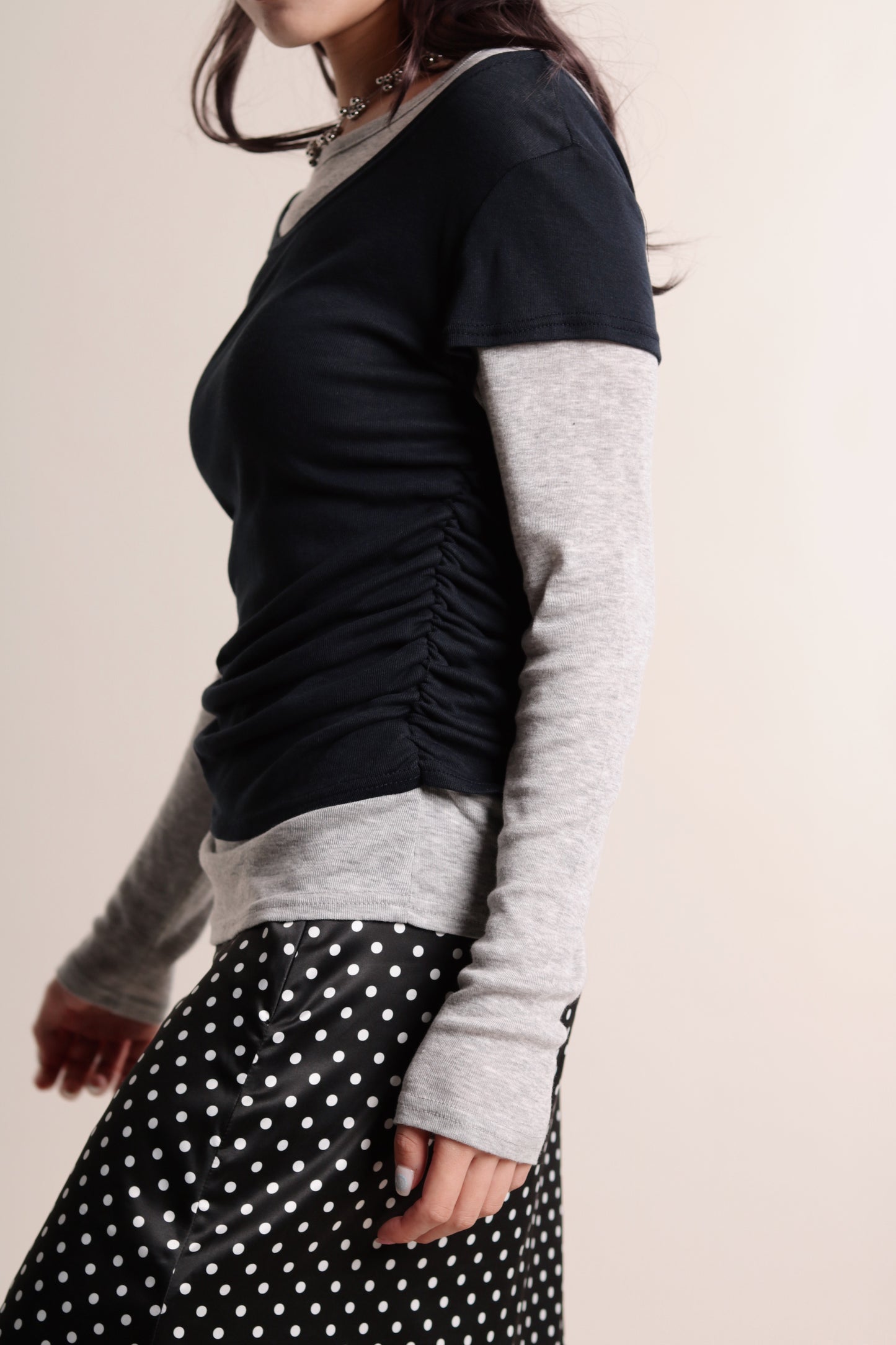 Mila Layered Top (Grey)
