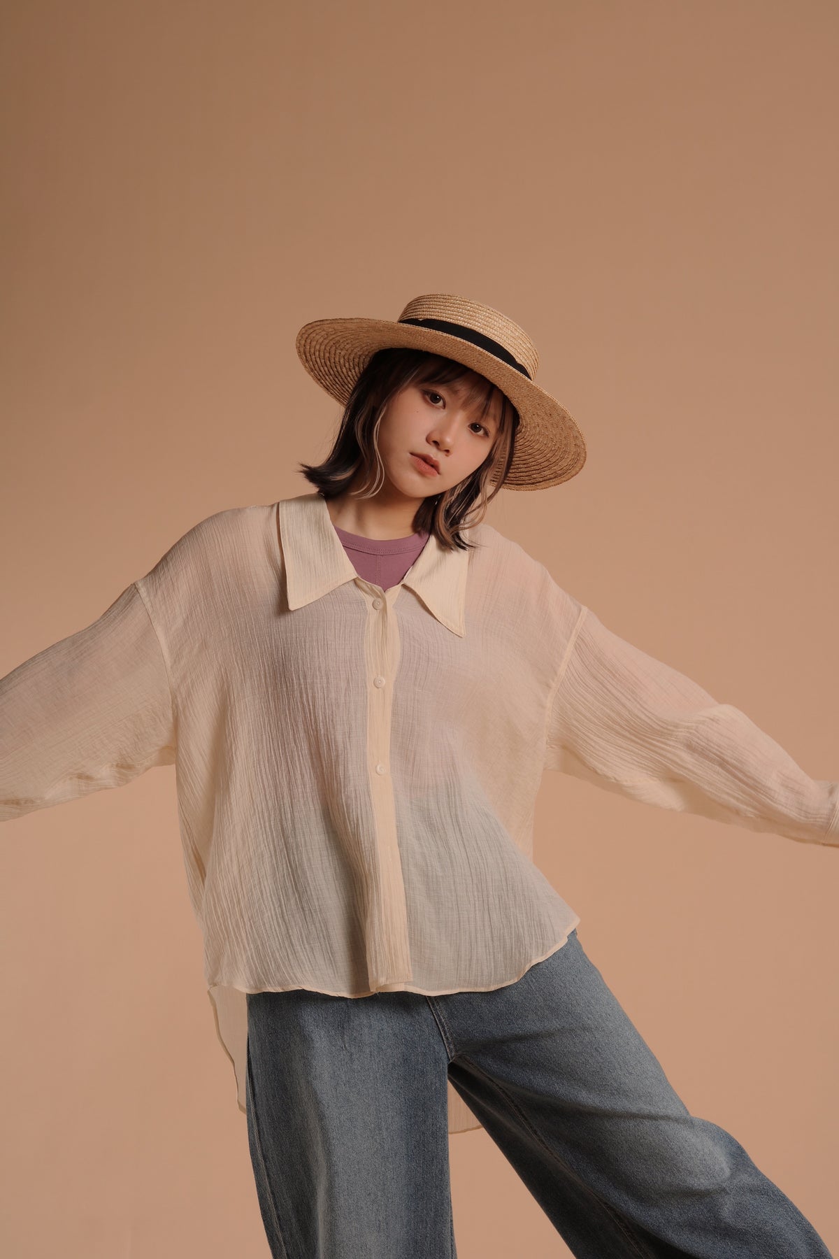 Vintage Linen Shirt (Beige)