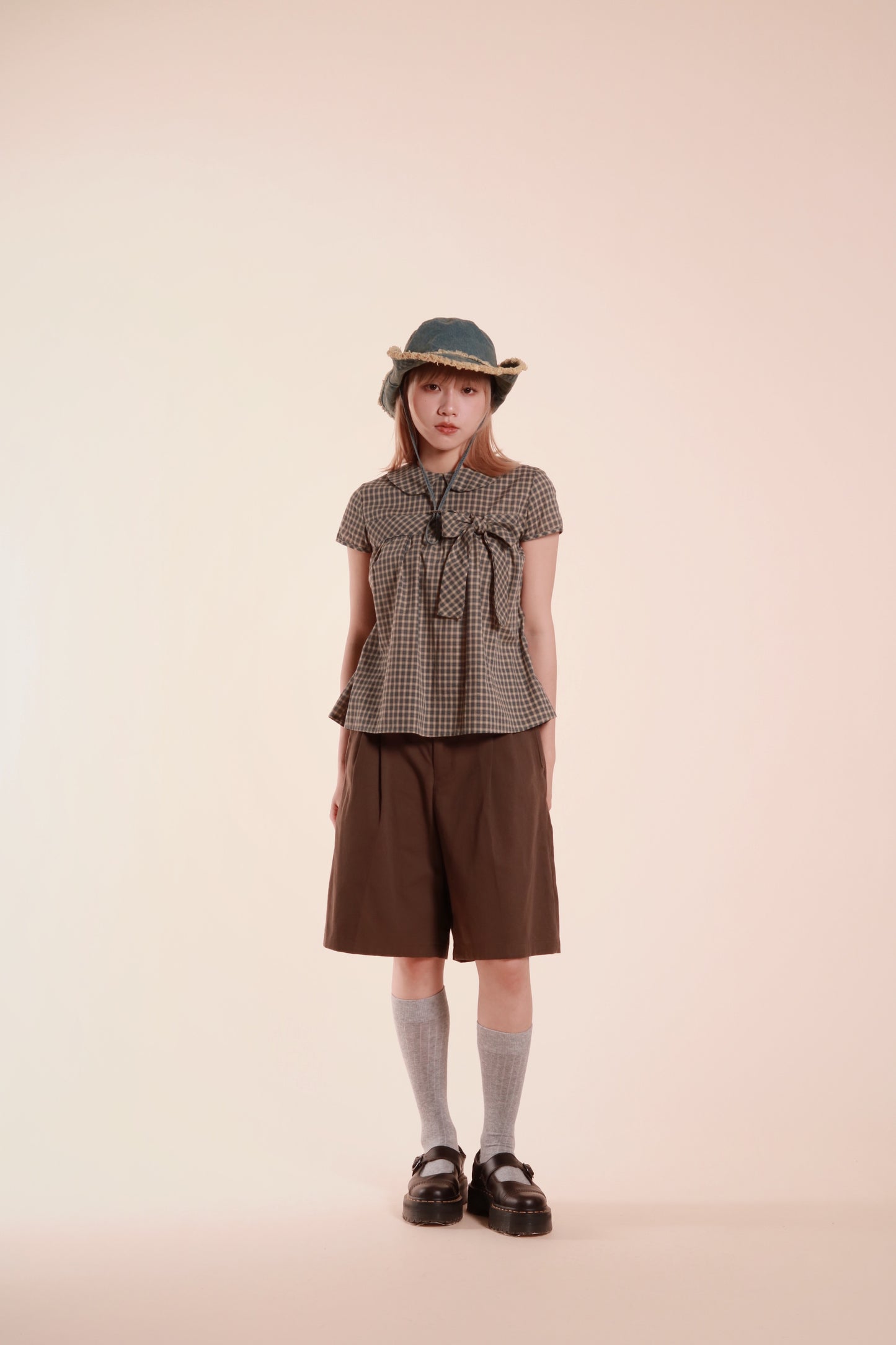 Doll Bow Blouse (Beige)