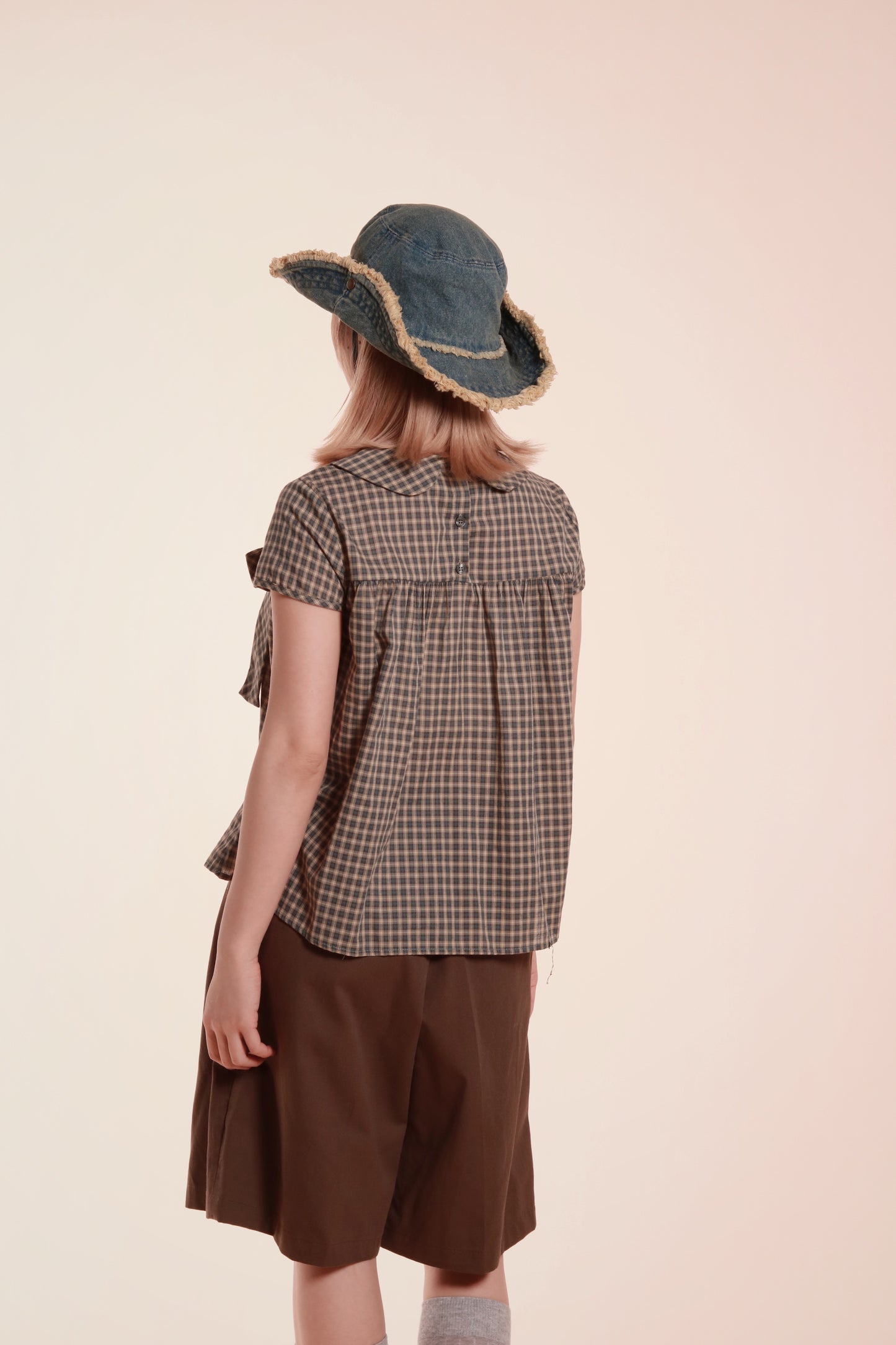 Doll Bow Blouse (Beige)