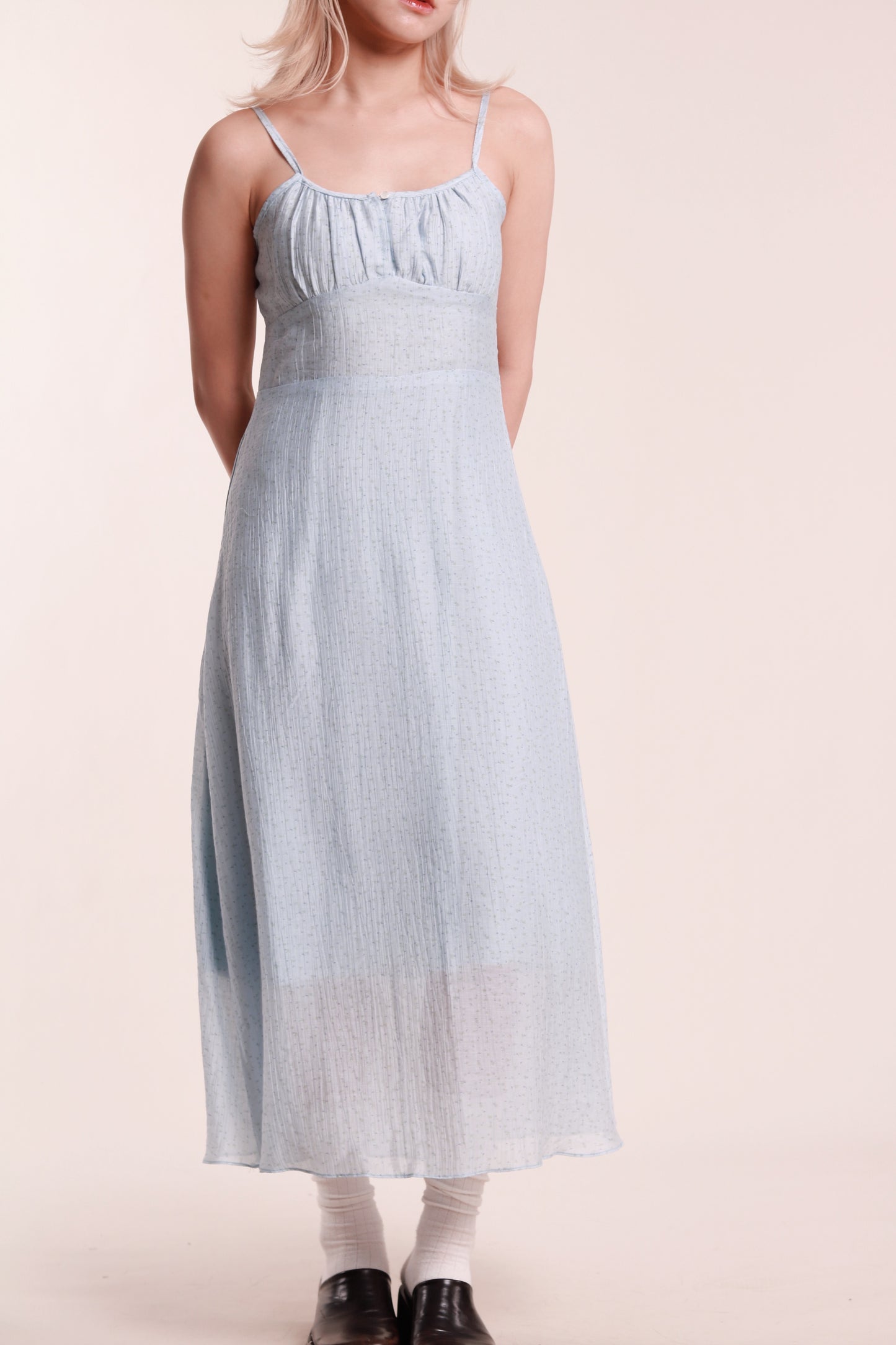 Floral Sleeveless Dress (Blue)