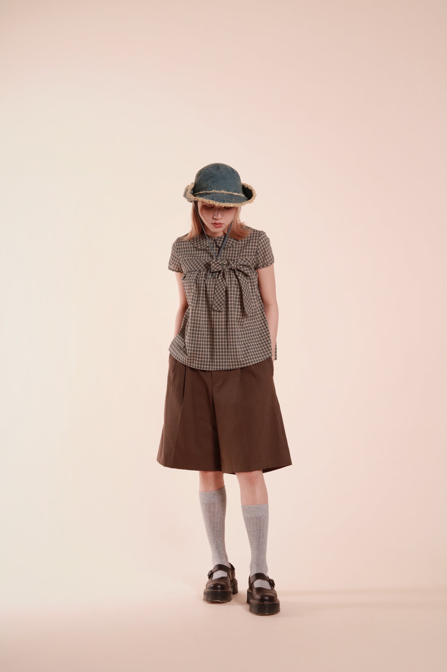 Doll Bow Blouse (Beige)