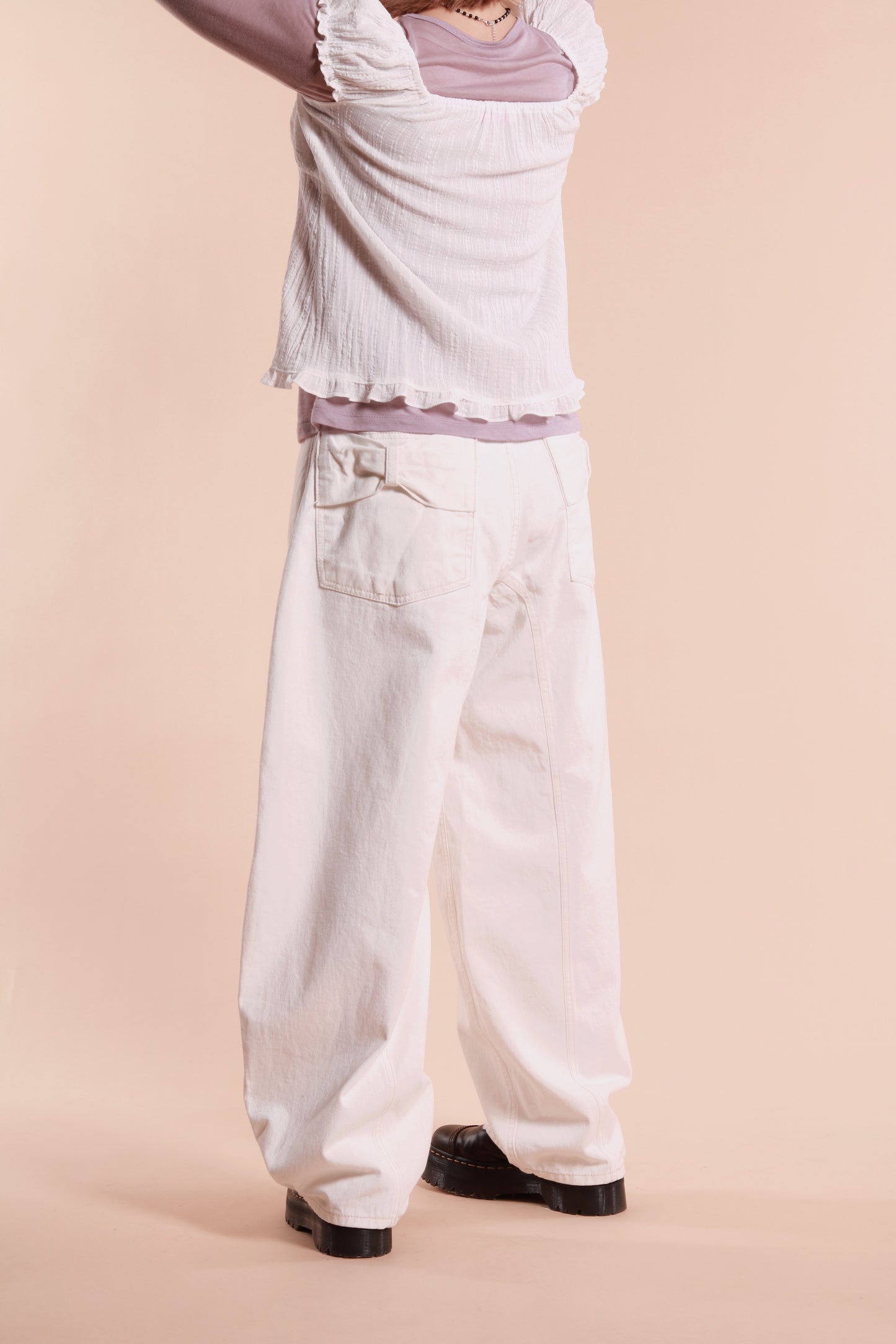 Ribbon Jeans (White)