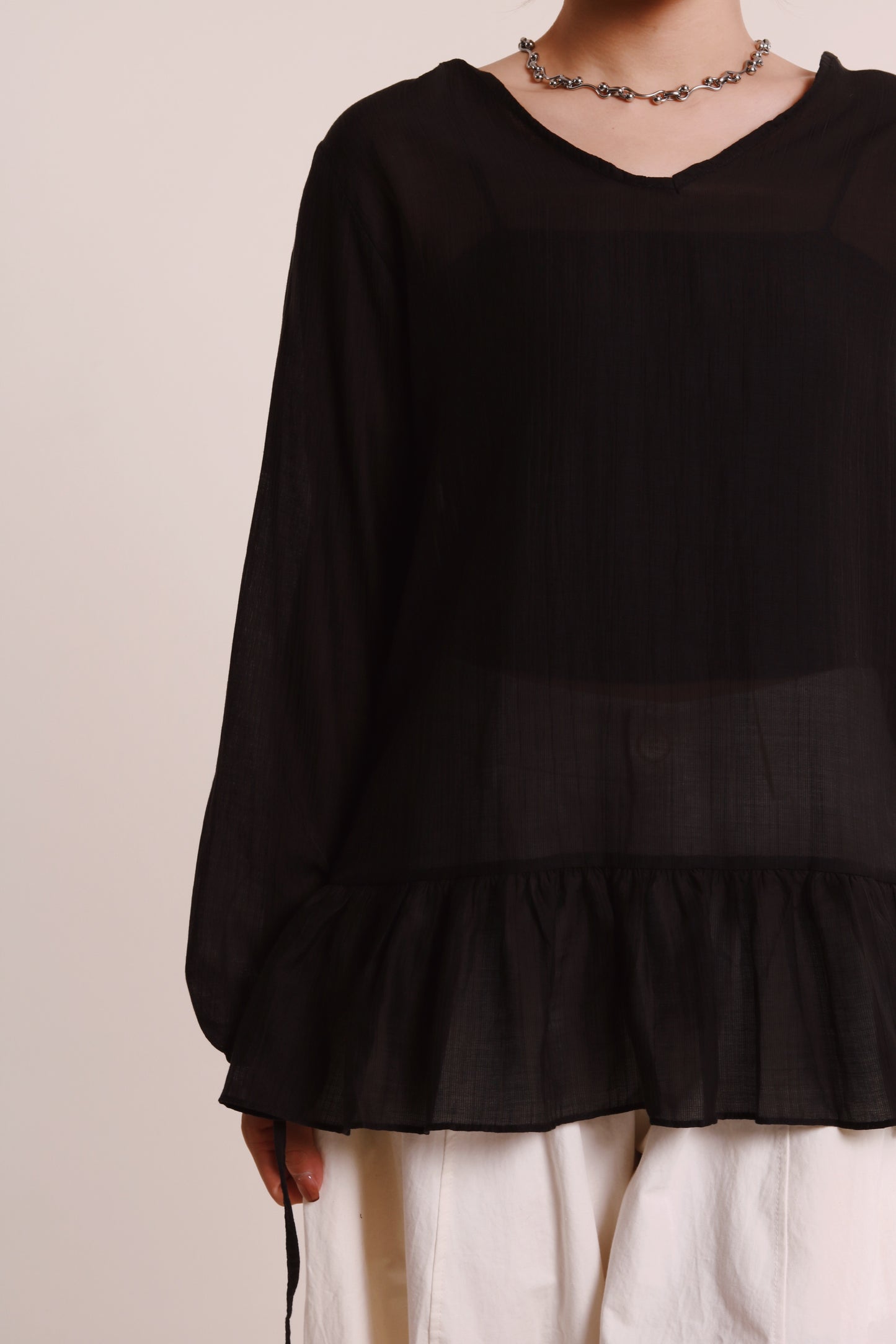Doll Ruffle Blouse (Black)
