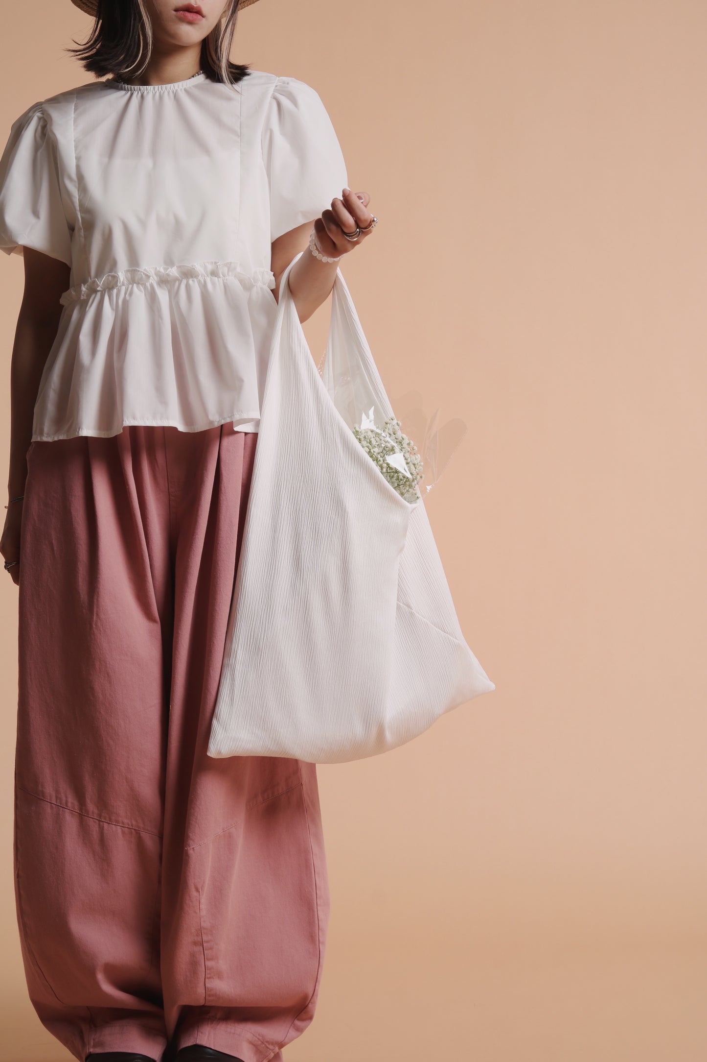 Textured stripe Bag (Black/White)