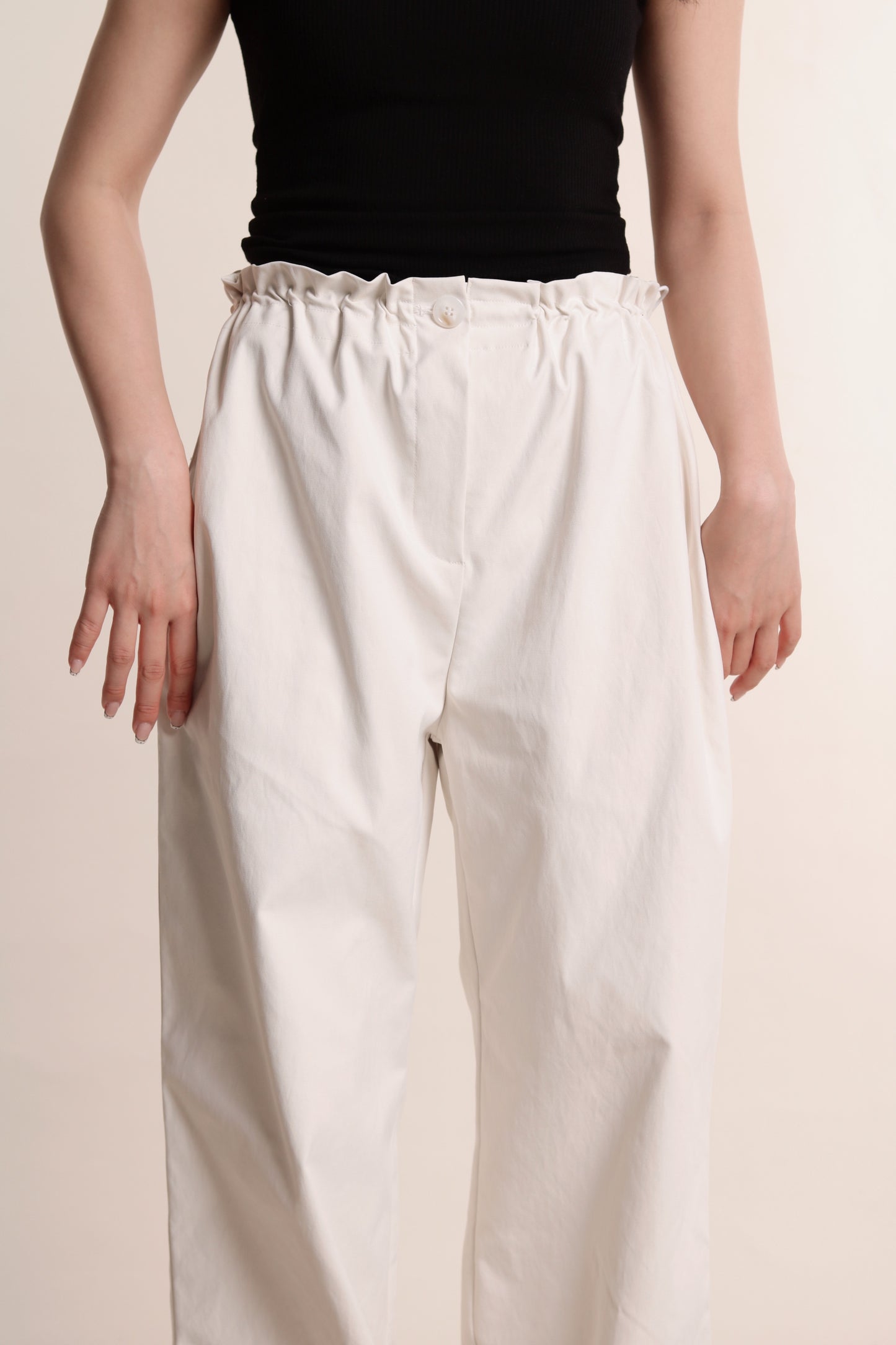 Delia Gathered Pants (Ivory)