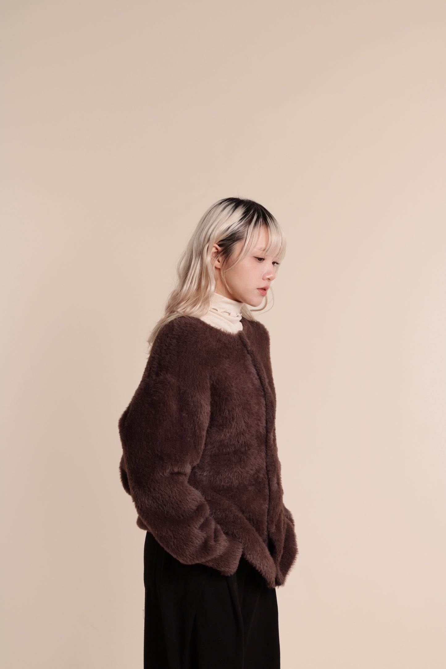 Fluffy Cardigan (Brown)