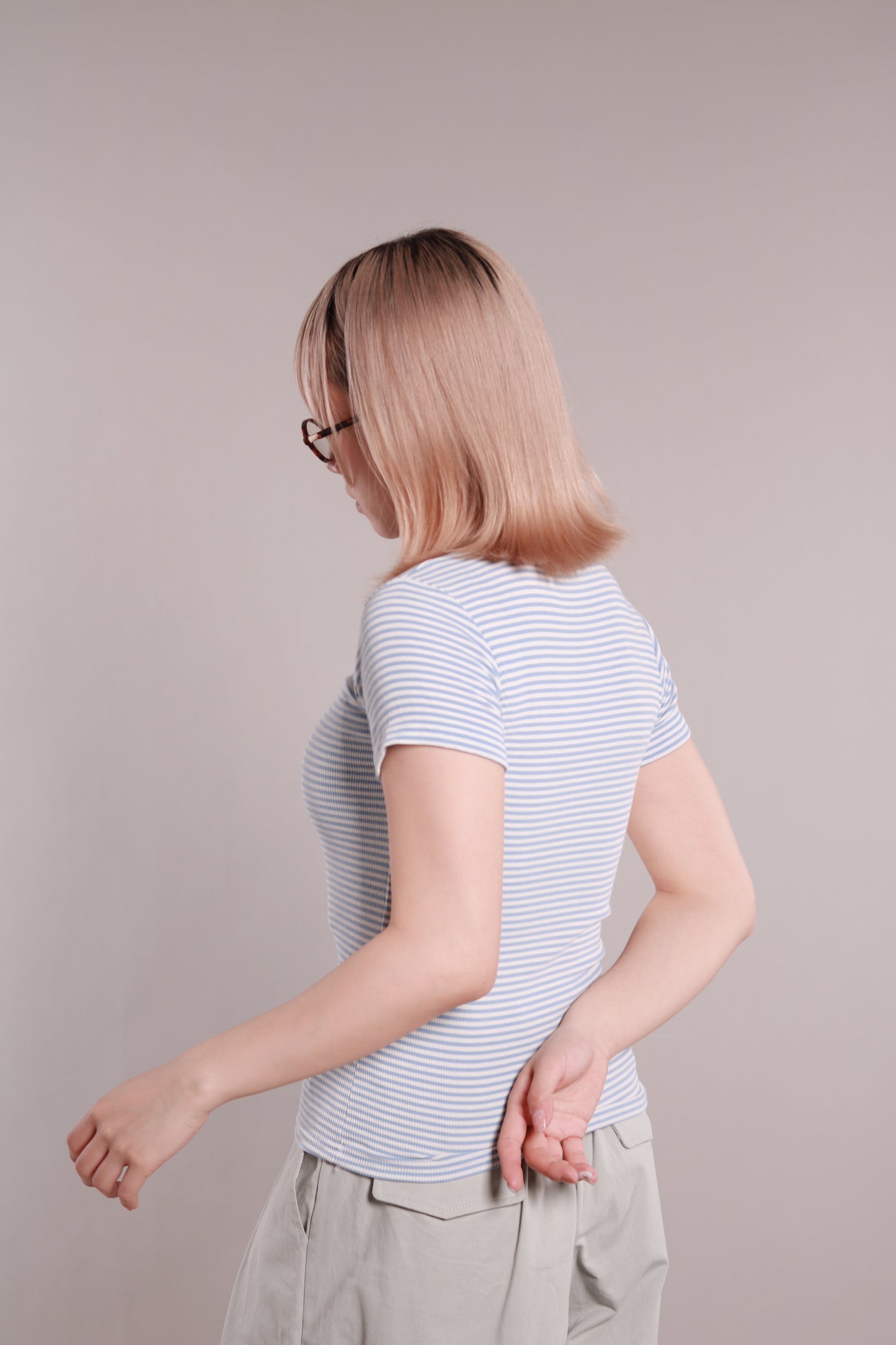 Basic Striped Tee (Blue)