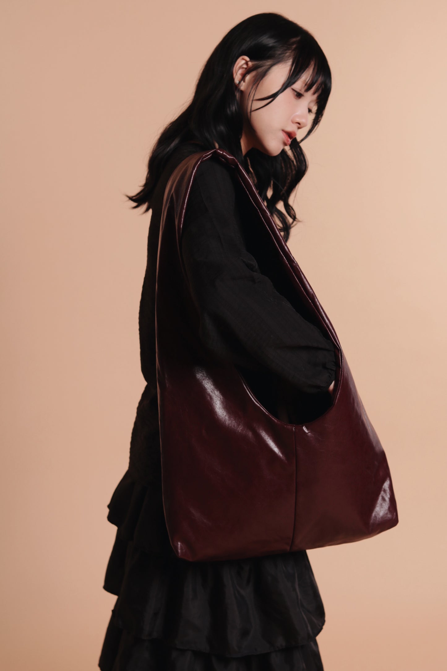 Cloudy Hobo Bag (Wine)