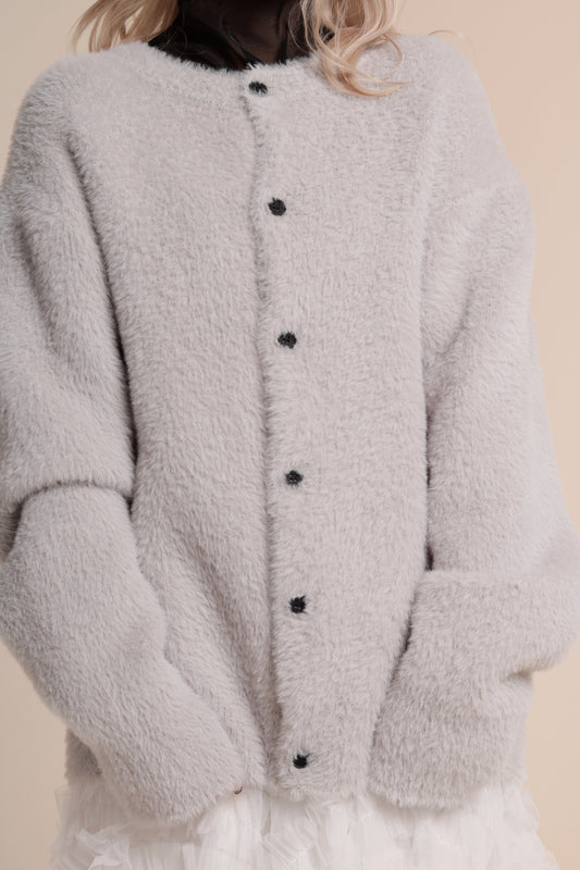 Fluffy Cardigan (Light Grey)