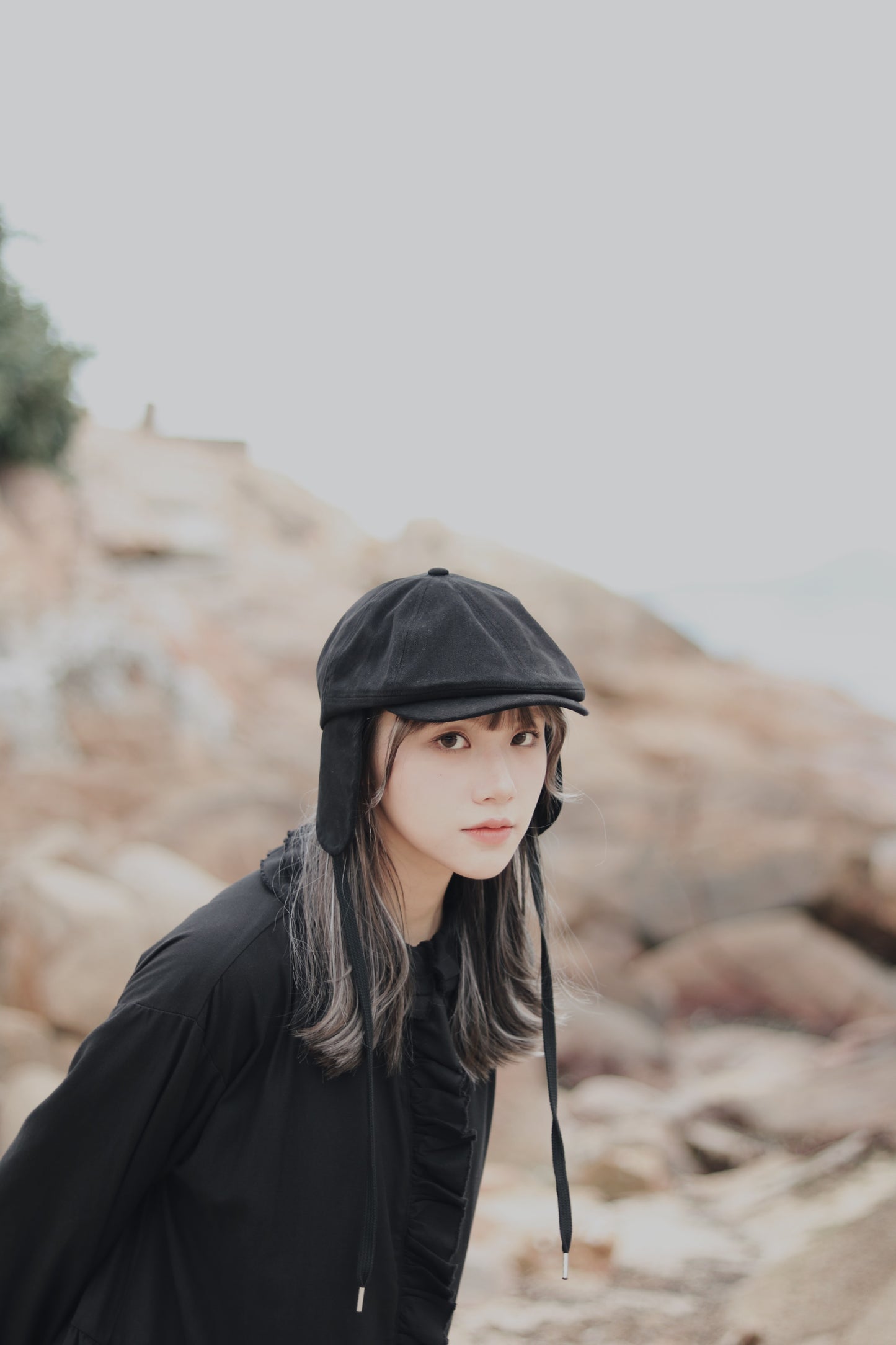 Snoopy Hat (Beige/Black/White)