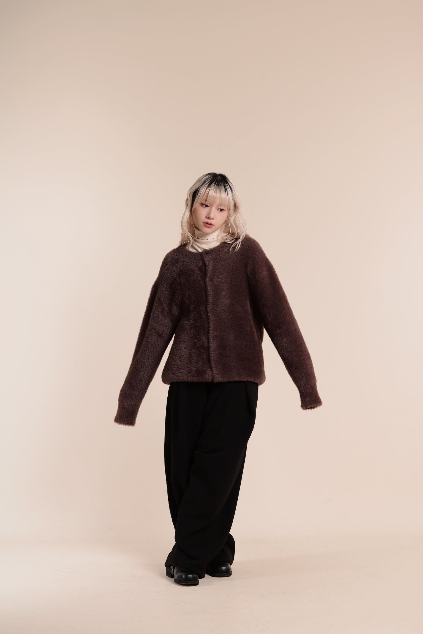 Fluffy Cardigan (Brown)