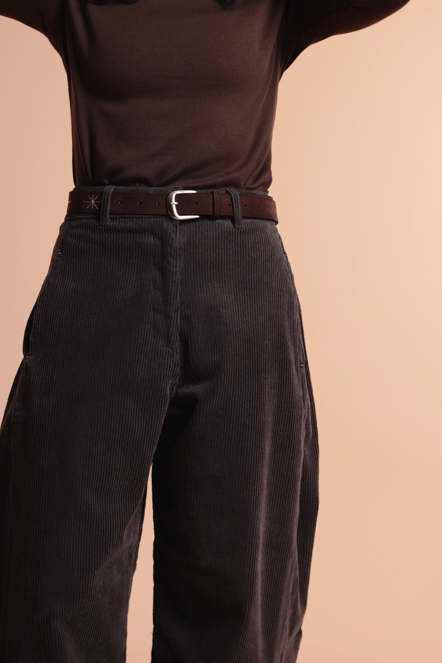 Marie Corduroy Pants (Charcoal)