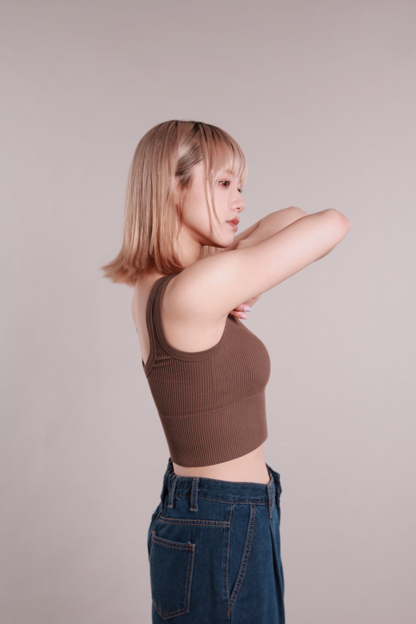 Square Fit Bra Top (Brown)