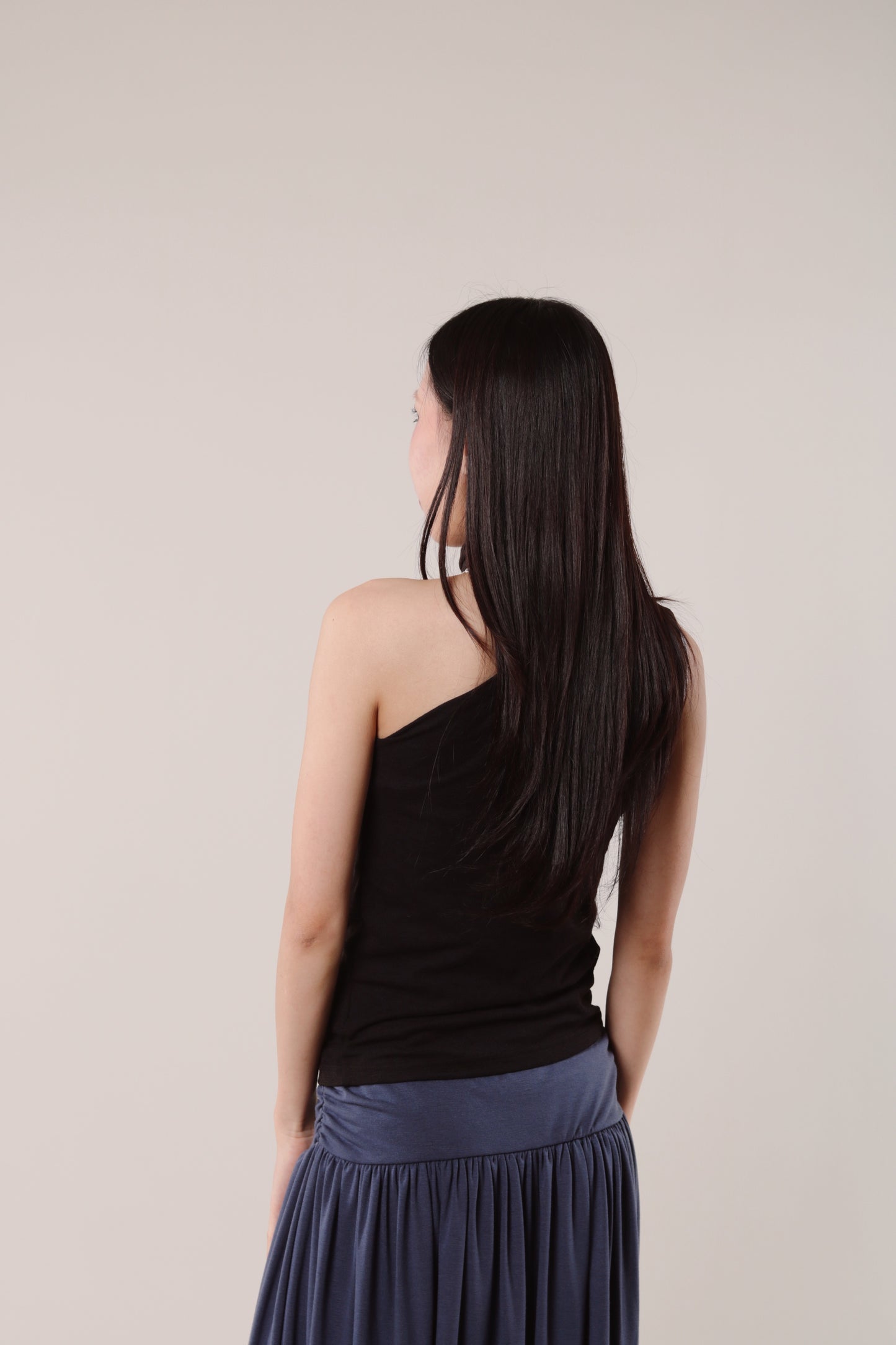 Linen Scarf Top (Black)
