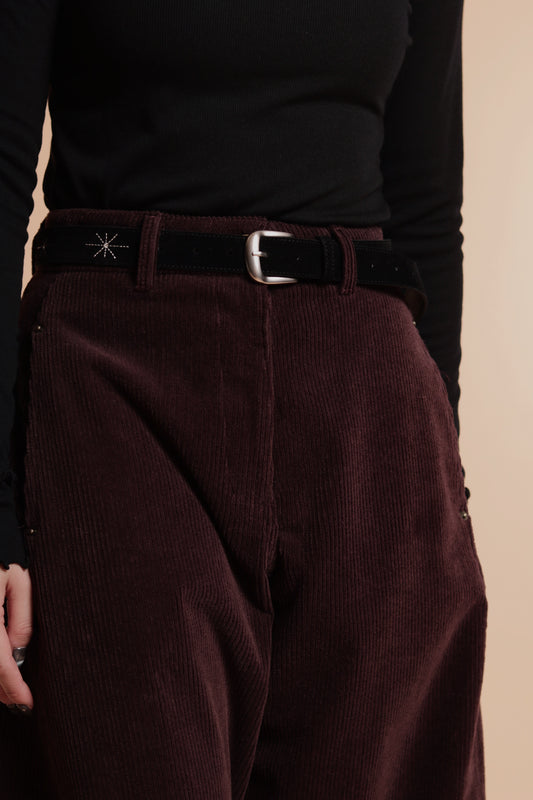 Star Suede Belt (Black)
