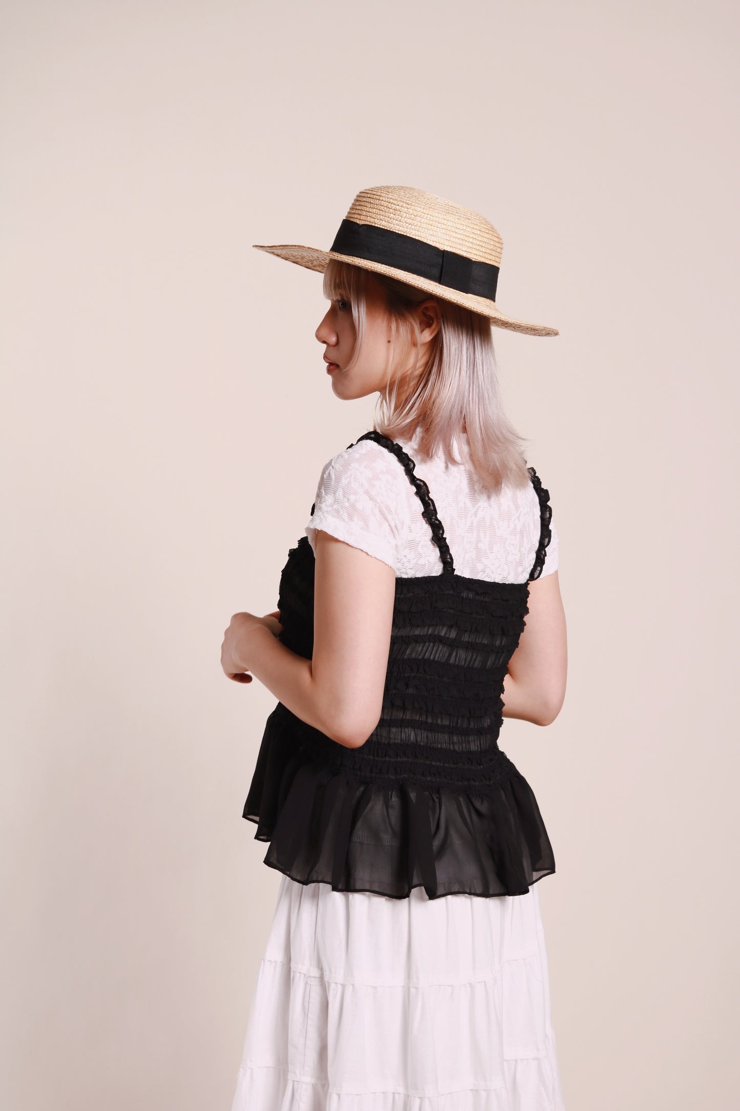 Doll Gathered Top (Black)