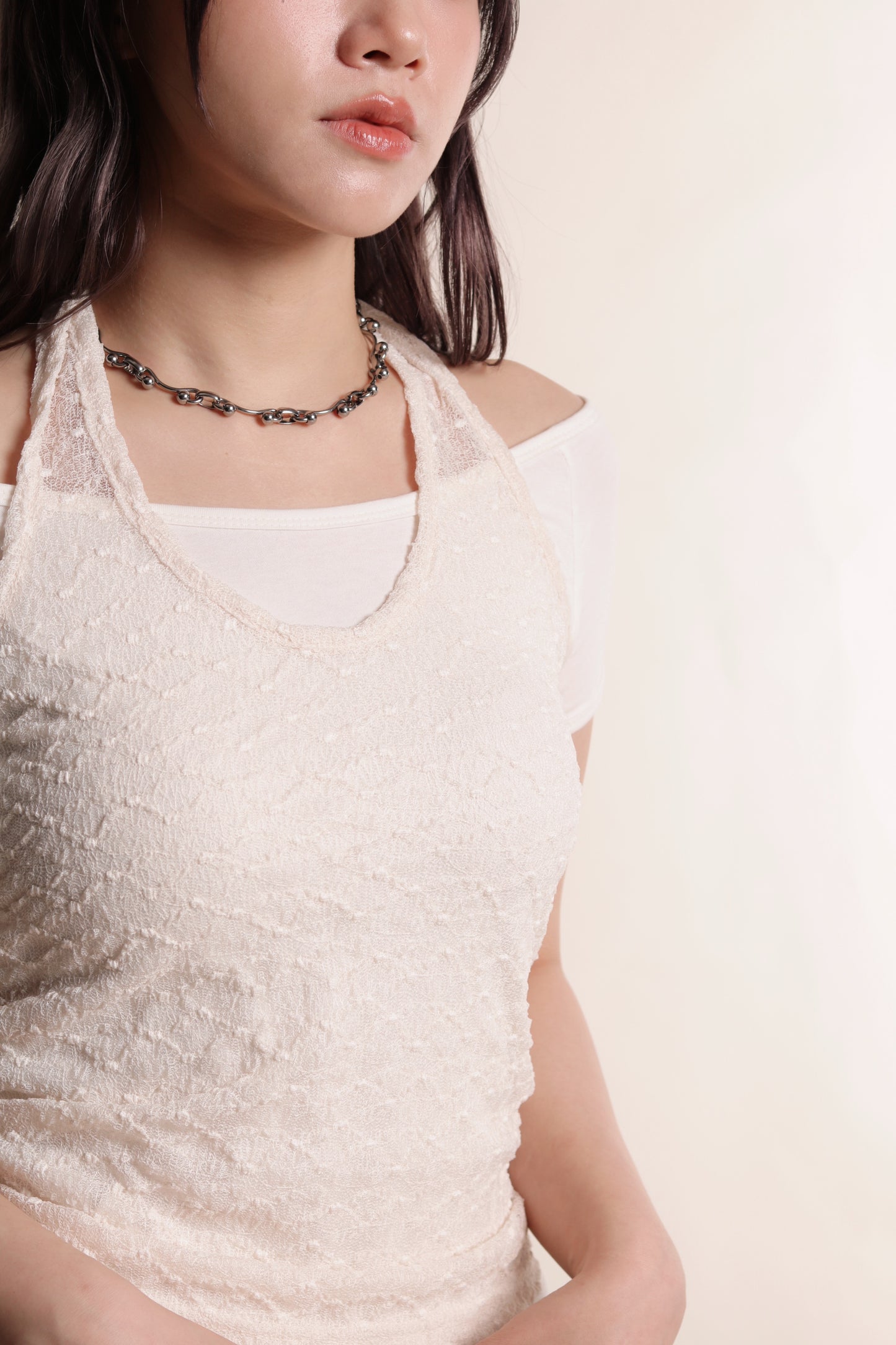 Layered Halter Top Set (Ivory)