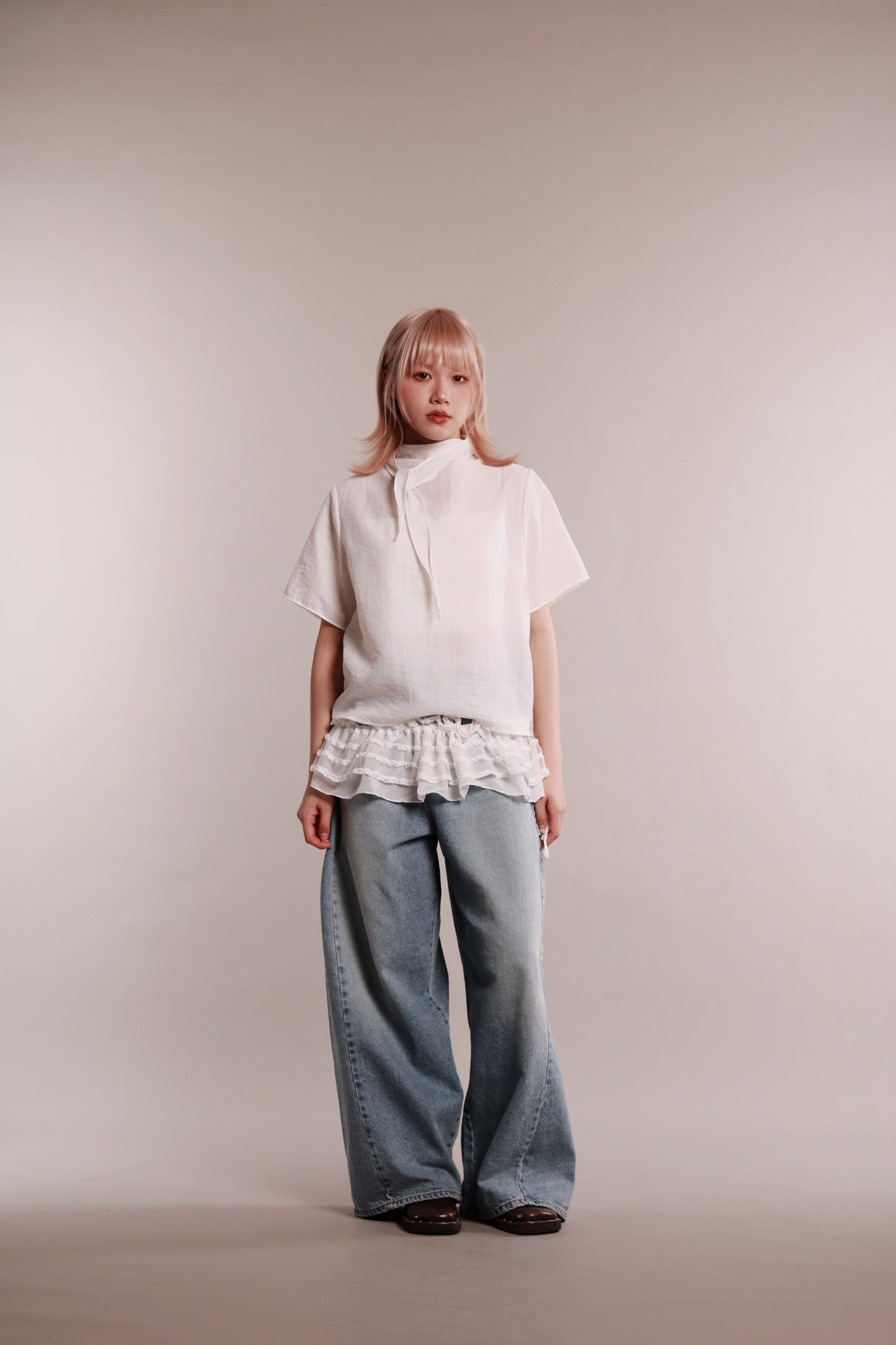 See Through Tie Top (White)