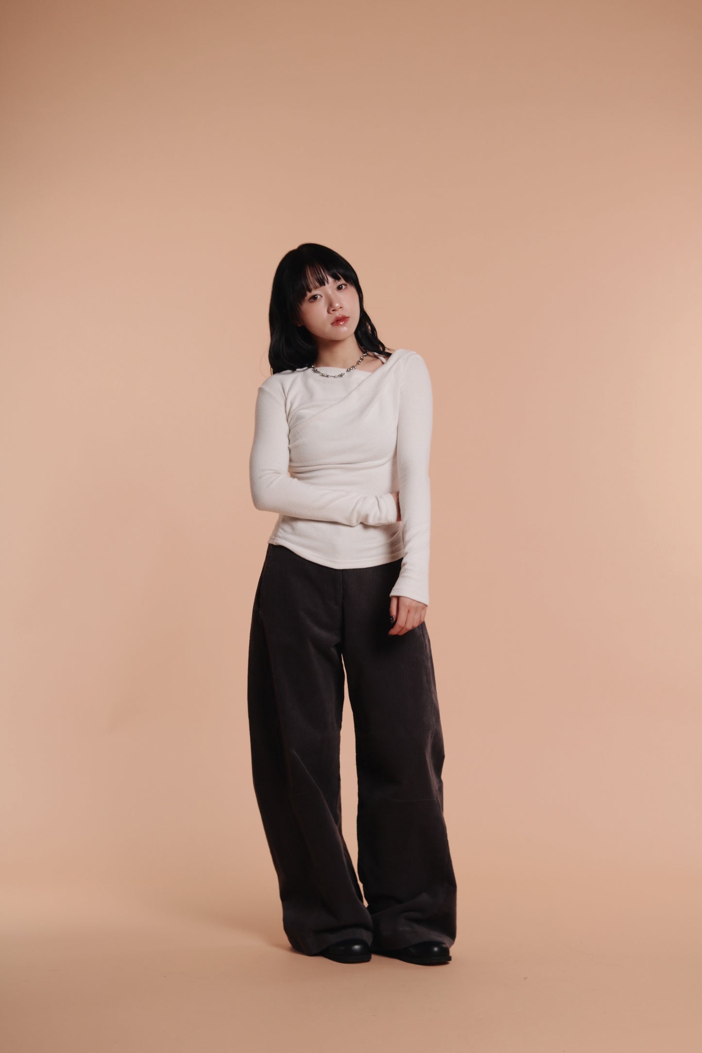 Marie Corduroy Pants (Charcoal)