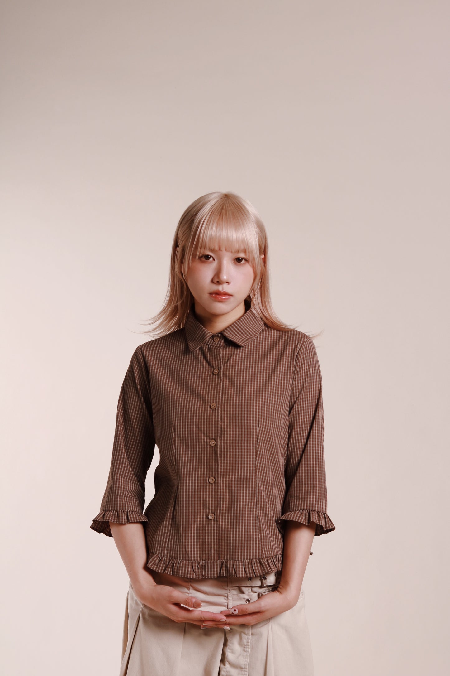 Autumn Ruffle Shirt (Brown)