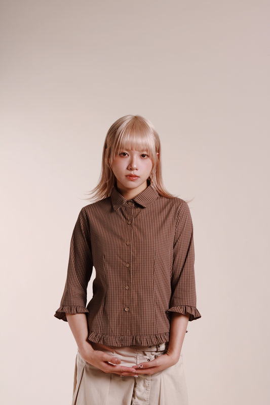 Autumn Ruffle Shirt (Brown)