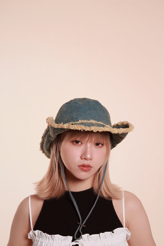 Cow Boy Denim Hat (Blue)