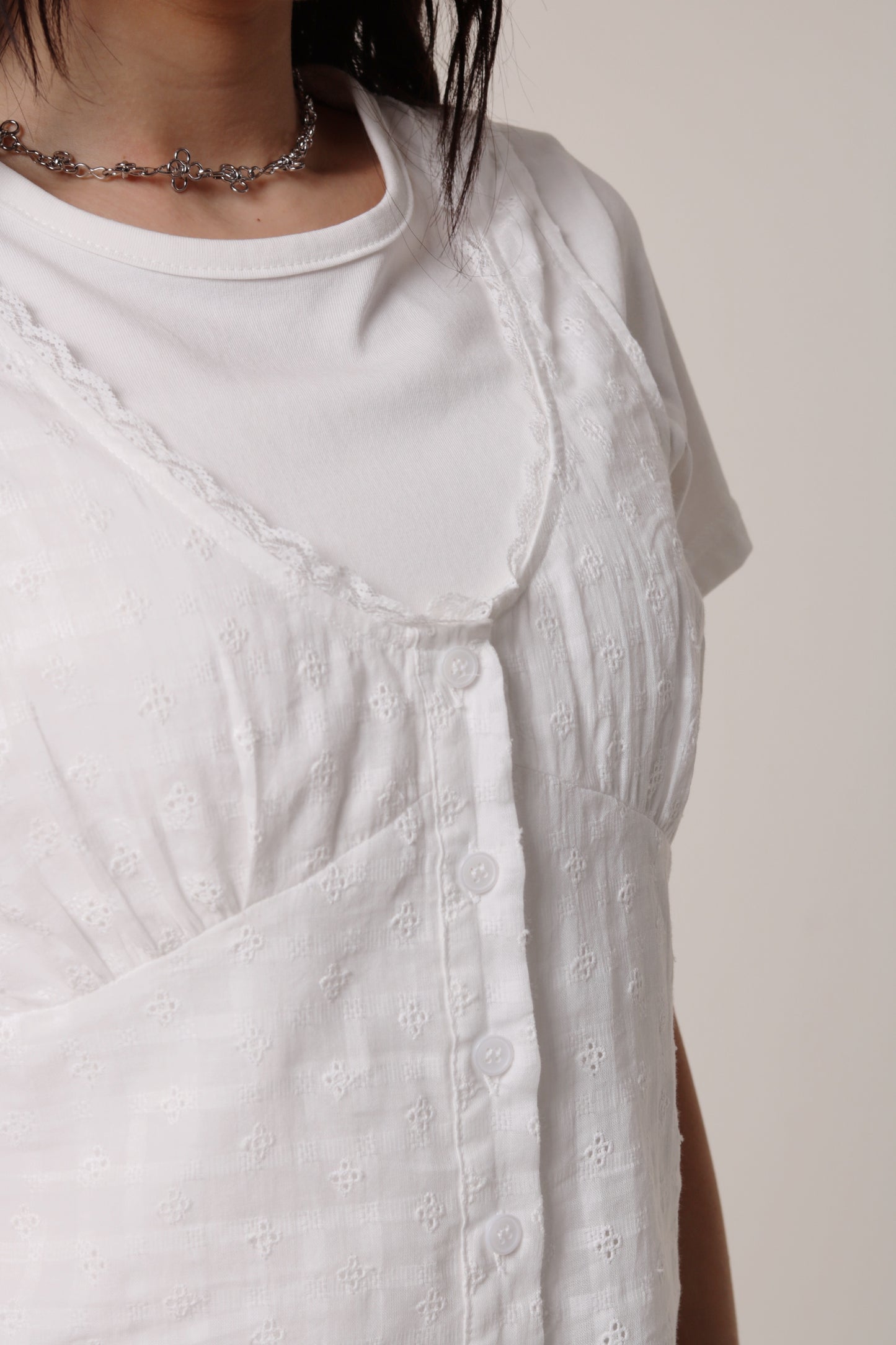 Retro Lace Vest (White)
