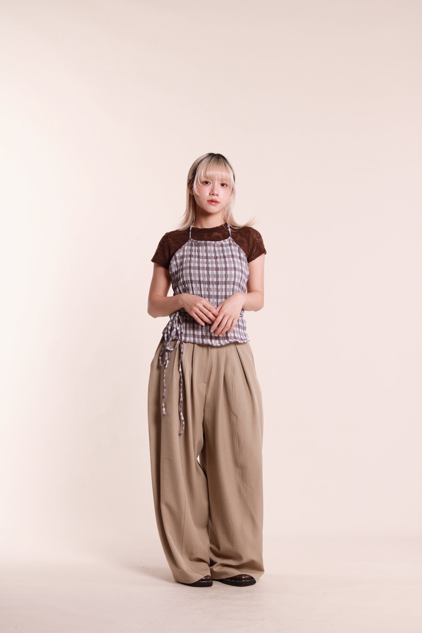 Checkered Halter Top (Purple)