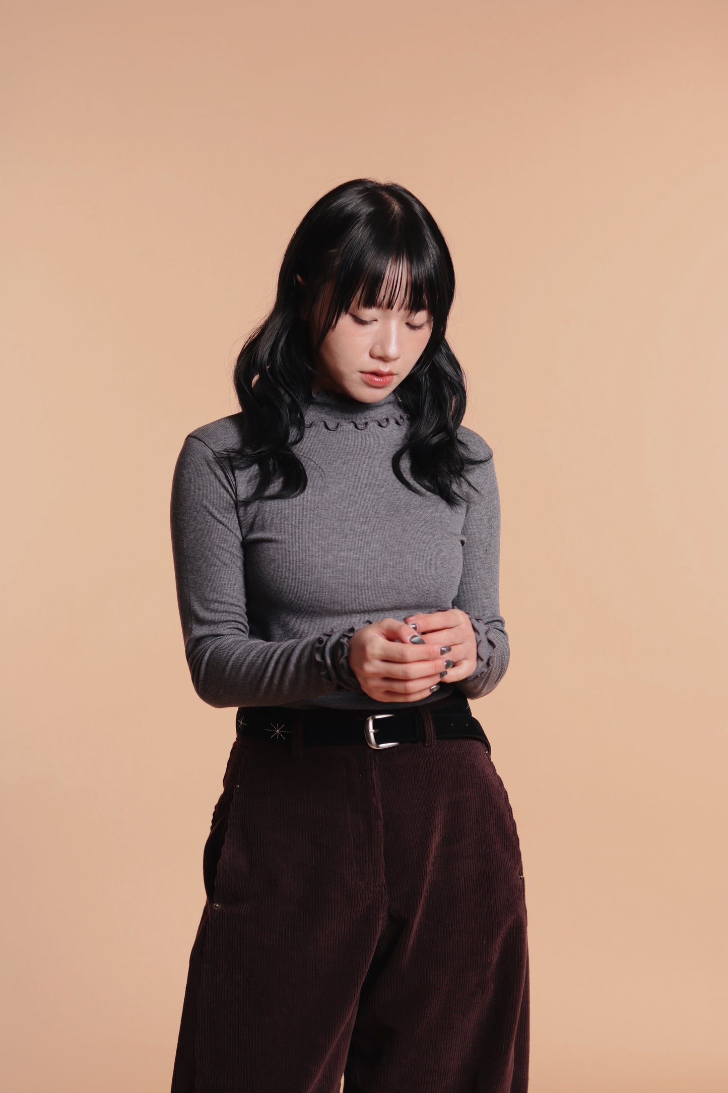 Double Ruffle Top (Grey)