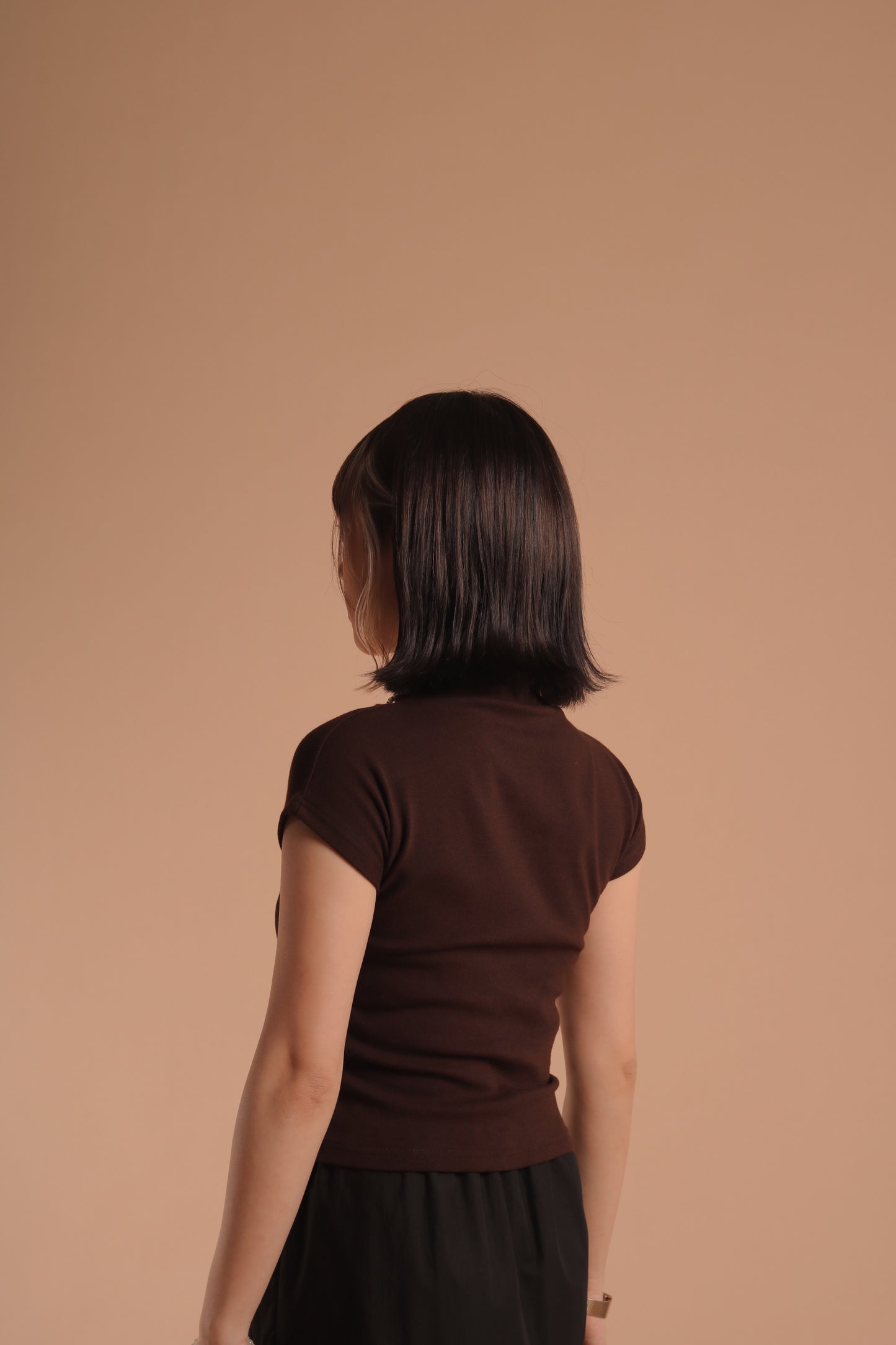 Cap Sleeve Tee (Brown)