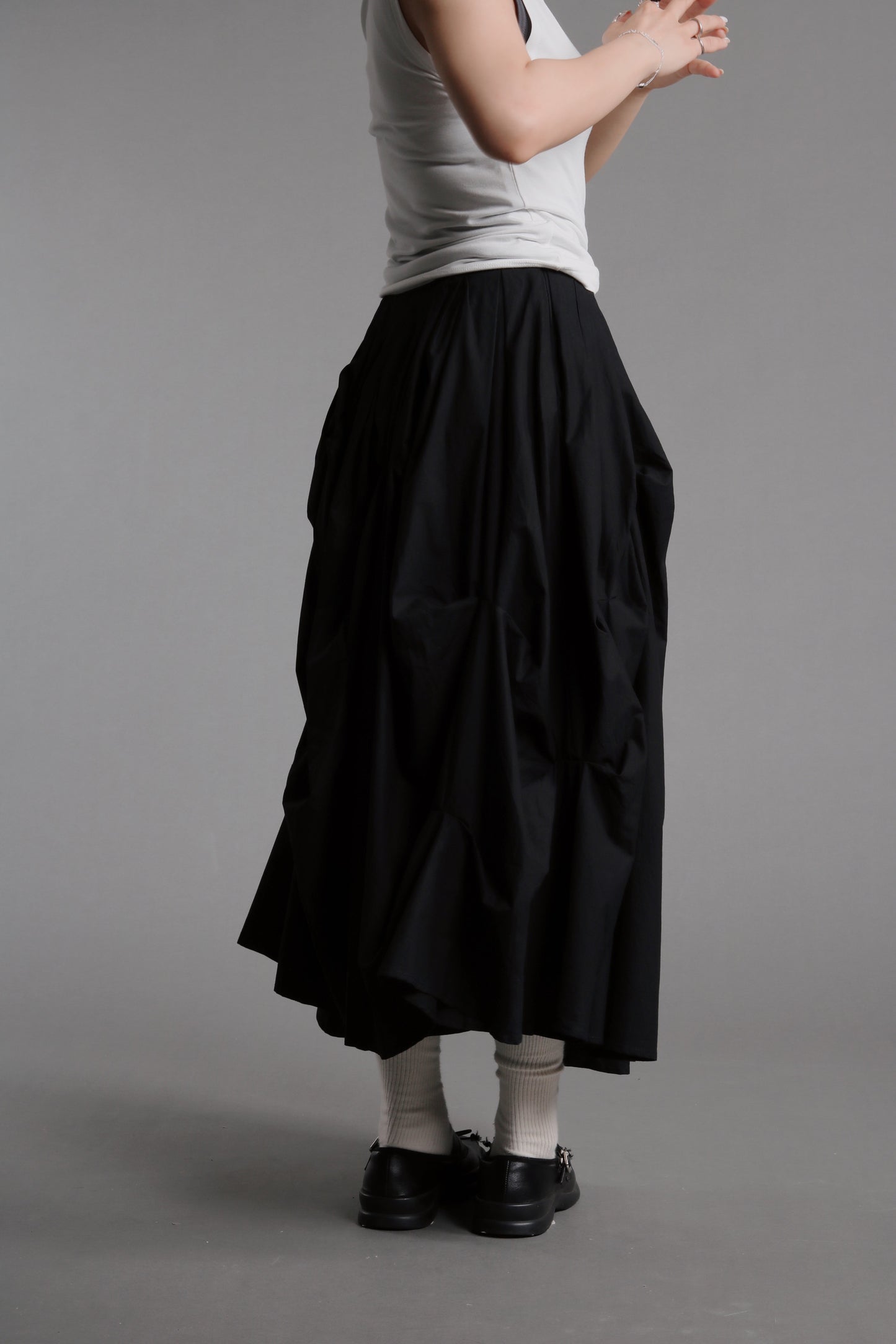 Doll Gathered Skirt (Black)