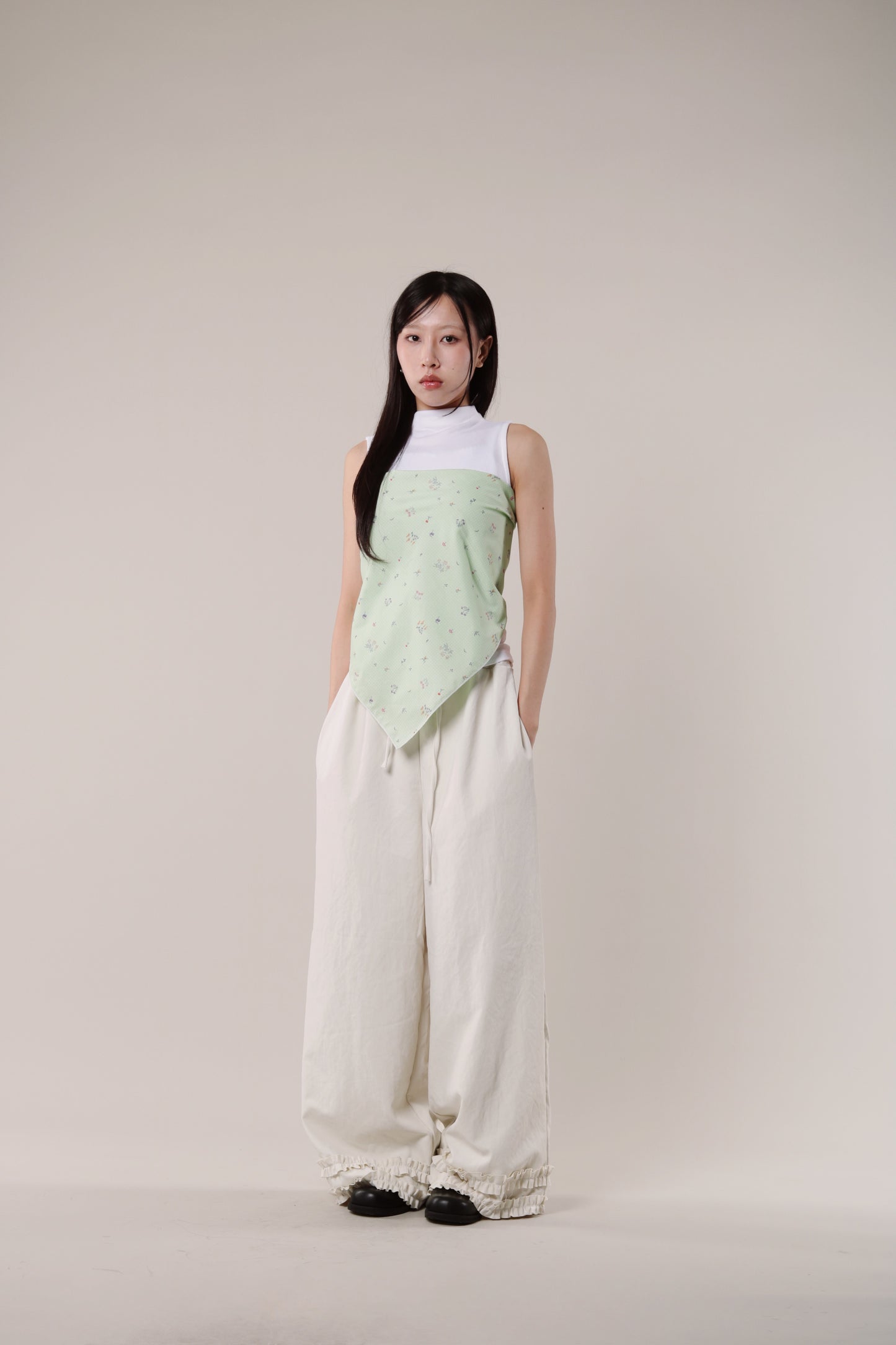 Double Ruffle Pants (Ivory)