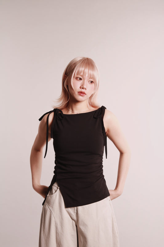 Side Cut Dance Top (Black)