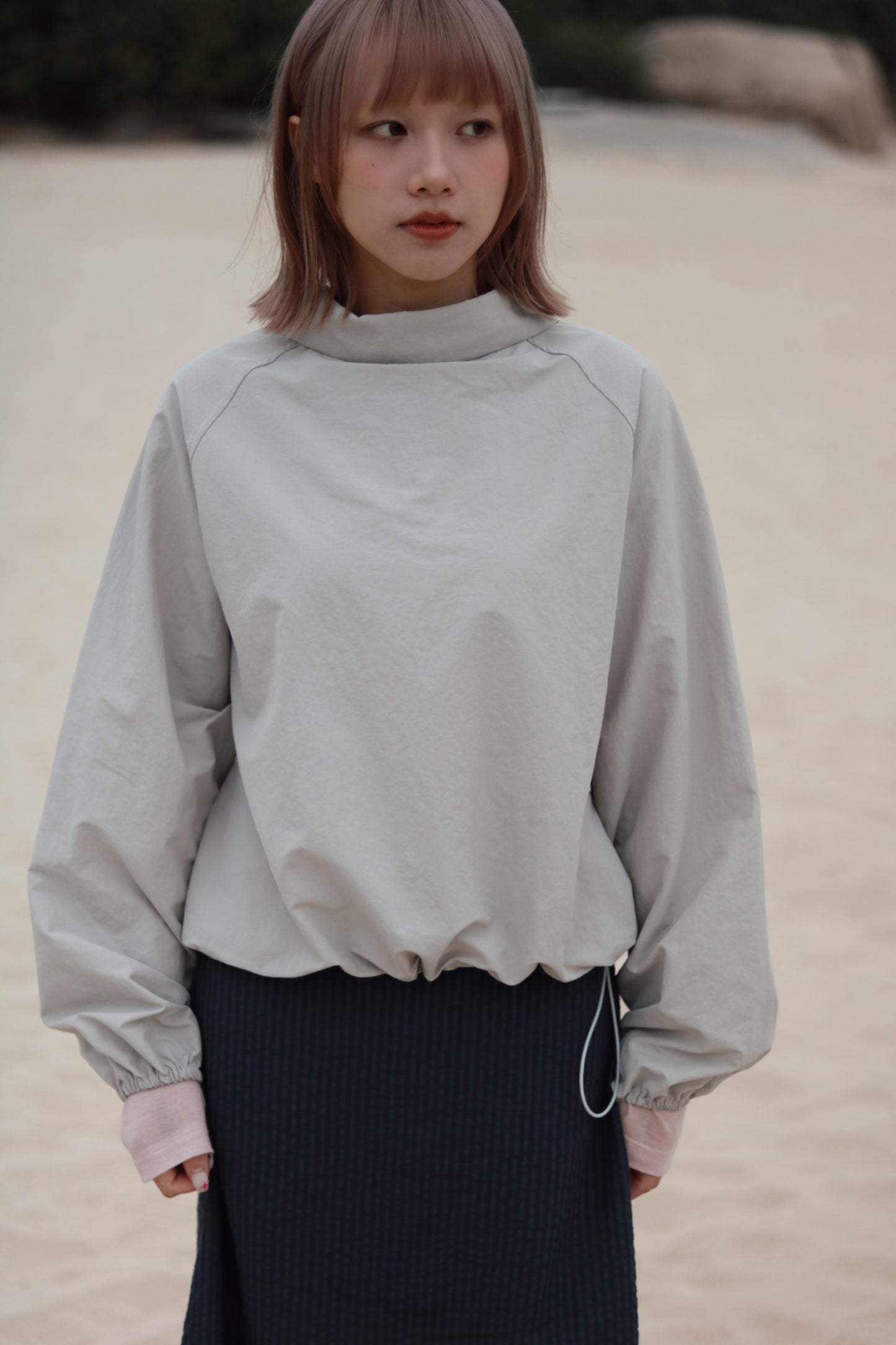 Funnel Neck Top (Grey)