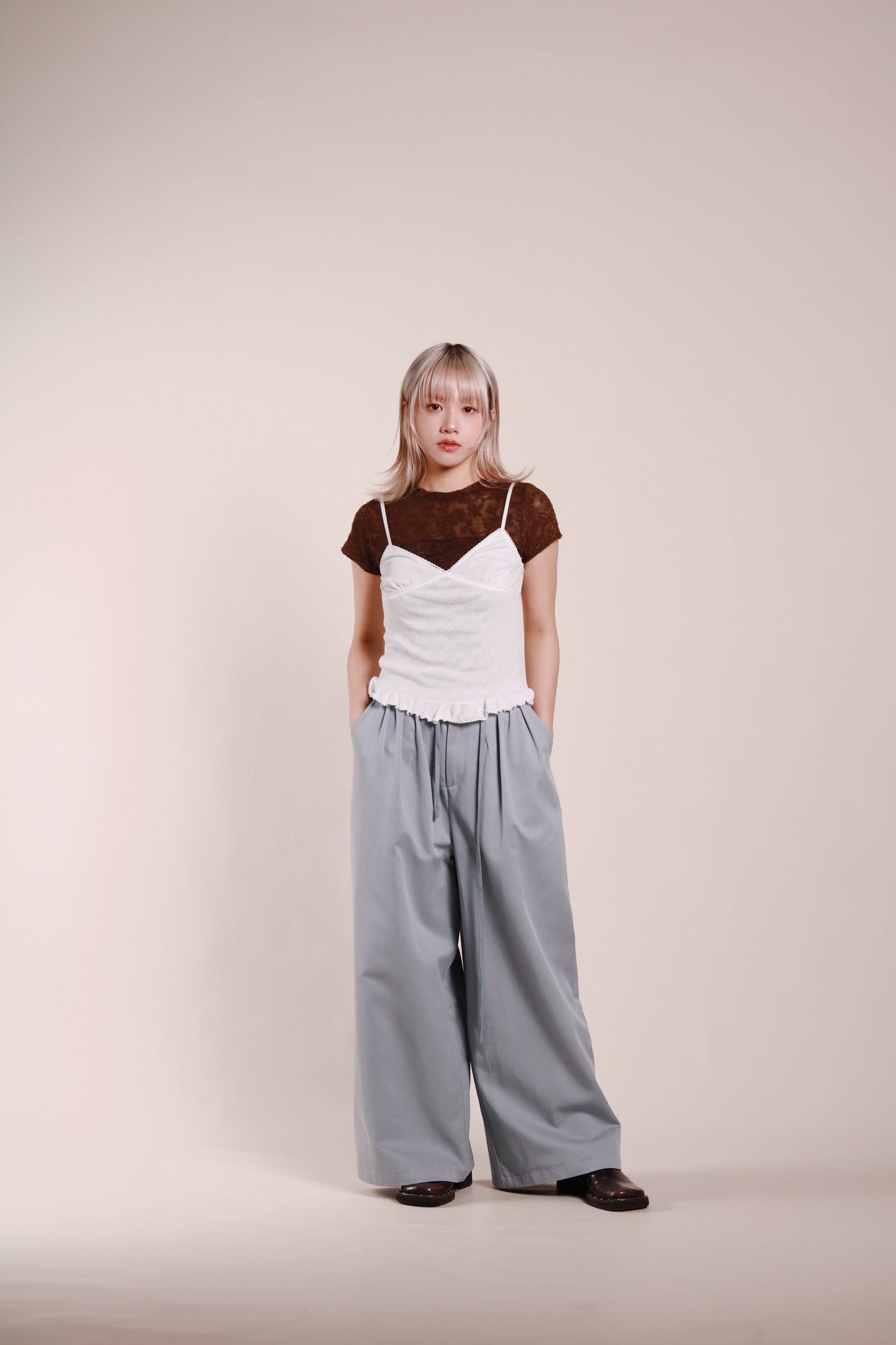 Renne Wide Leg Pants (Blue)
