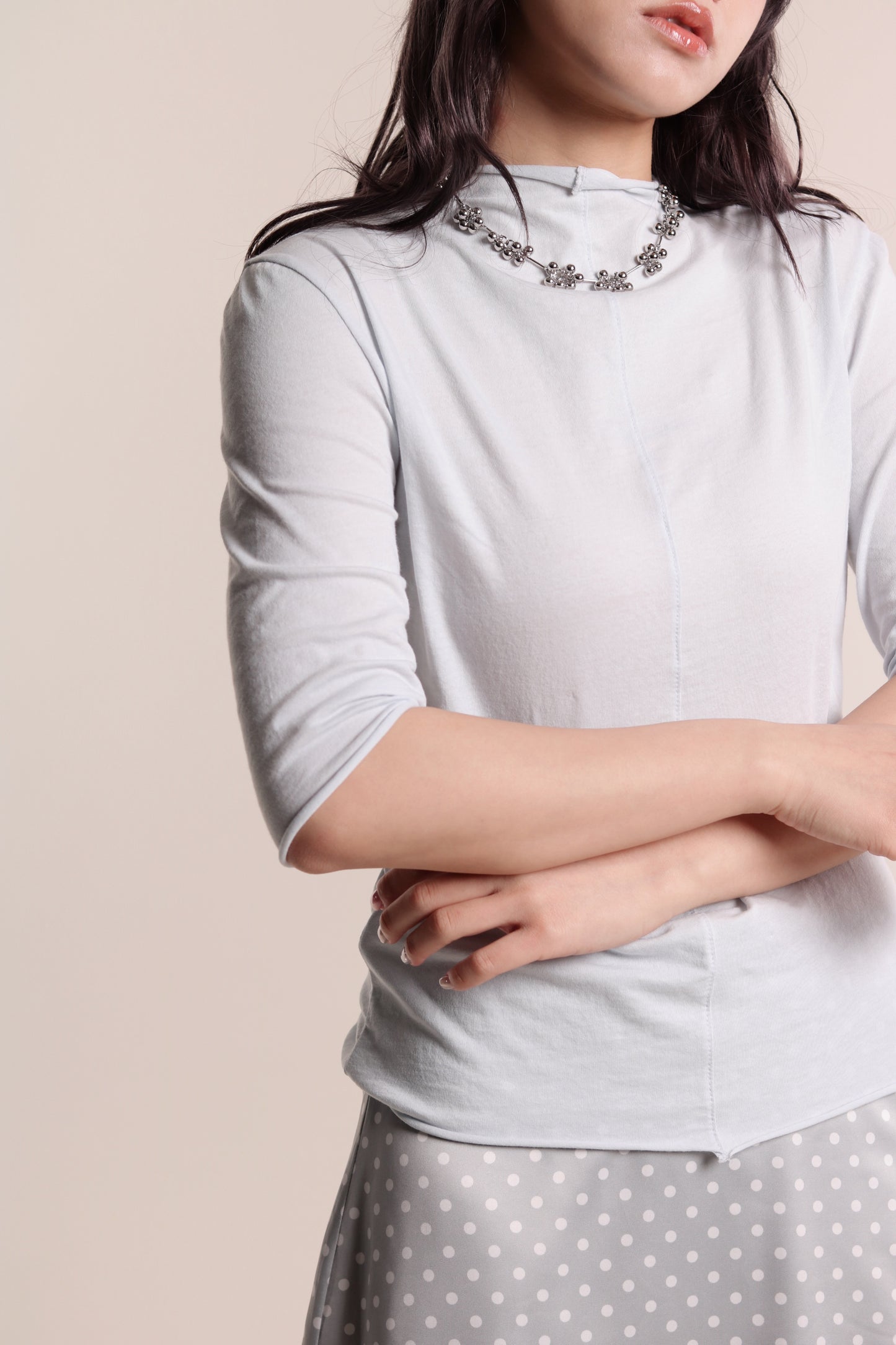 Pure Mock Neck Top (Baby Blue)