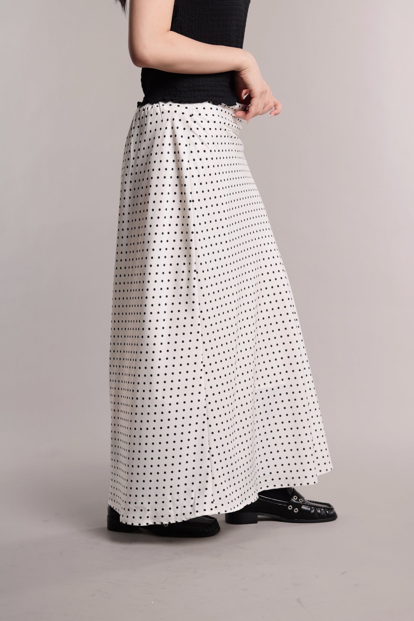 Polka Dot Skirt (White)