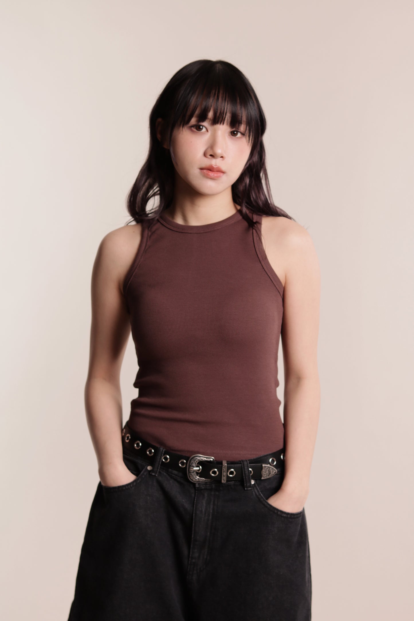Slim Tank Top (Brown)