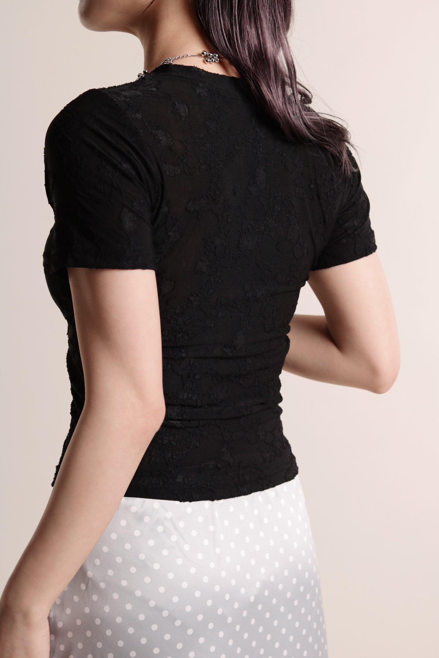Mesh Flower Top (Black)