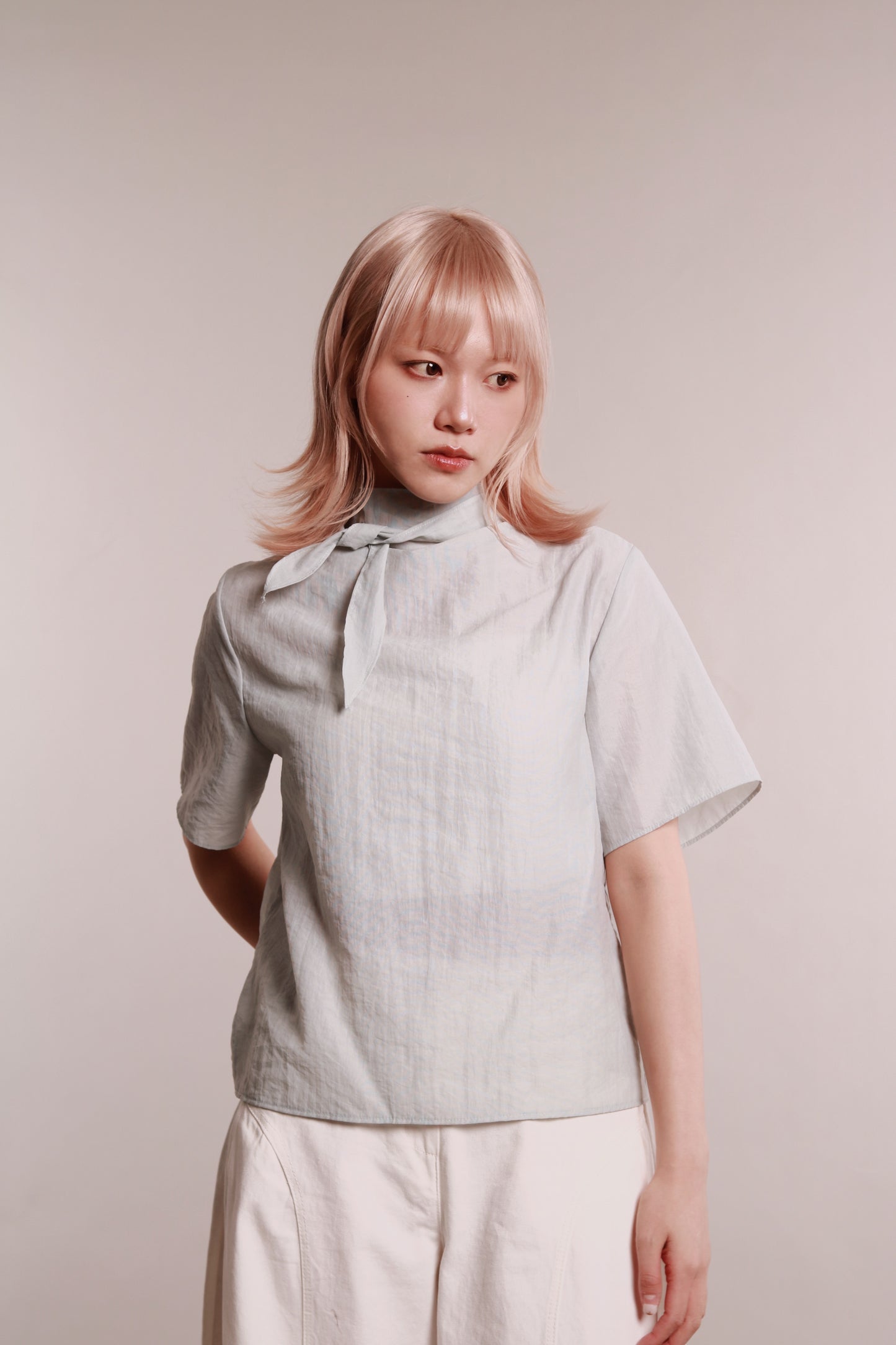 See Through Tie Top (Sky)