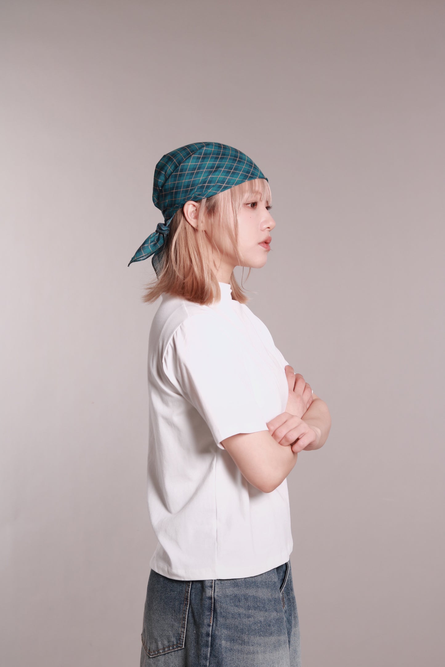 Mock Neck Tee (White)