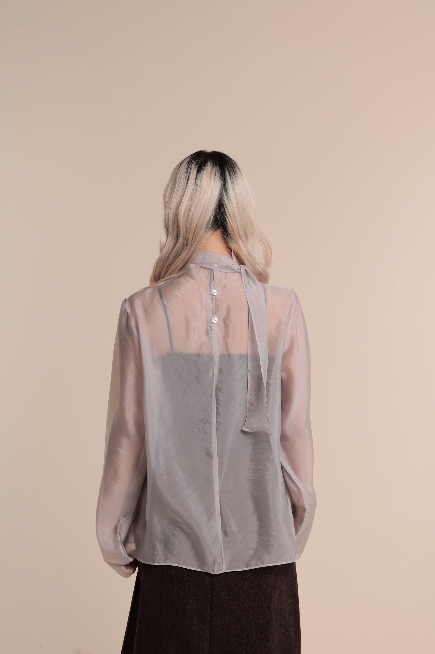 Doll See Through Blouse (Grey)