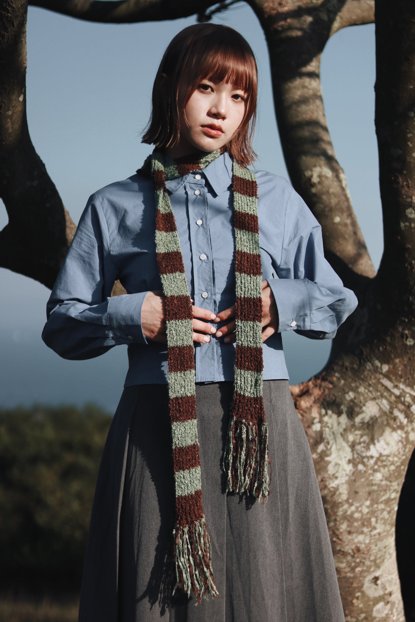 Mini Scarf (Black/Green/Pink)