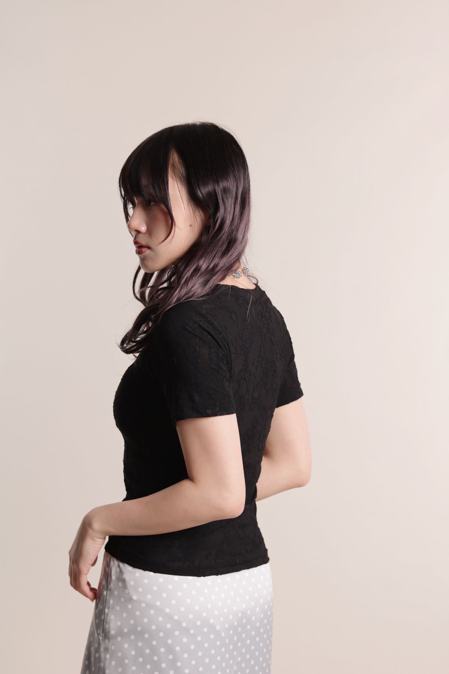 Mesh Flower Top (Black)